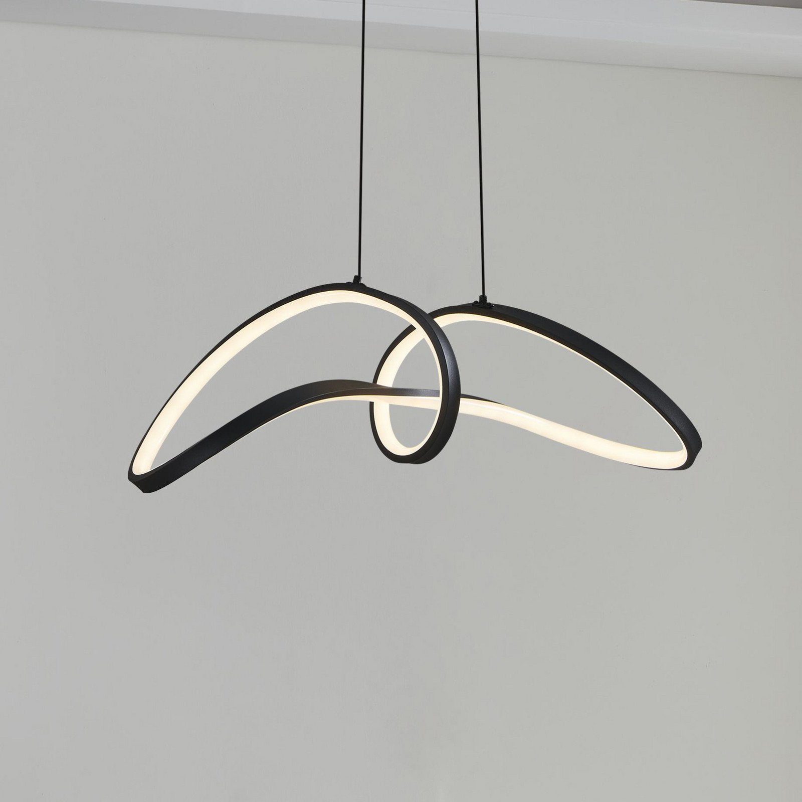 EGLO connect Lampă suspendată LED Calarossa-Z negru aluminiu - Camera de zi / sufragerie - modern - negru alb