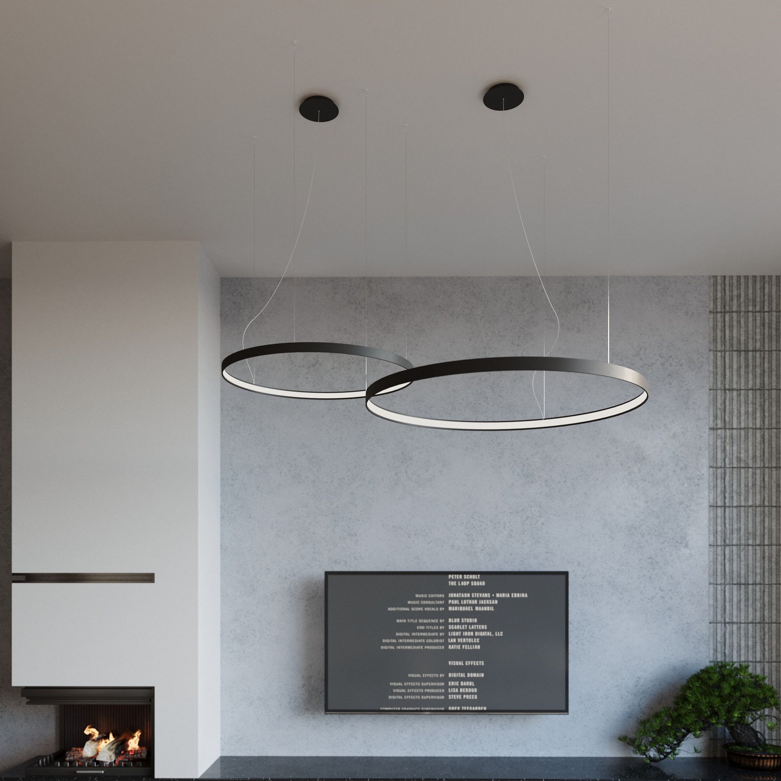 SOLLUX LIGHTING Lampă suspendată LED Rio 110 orizontală 4.000K negru - Camera de zi / sufragerie - Modern - Aluminiu