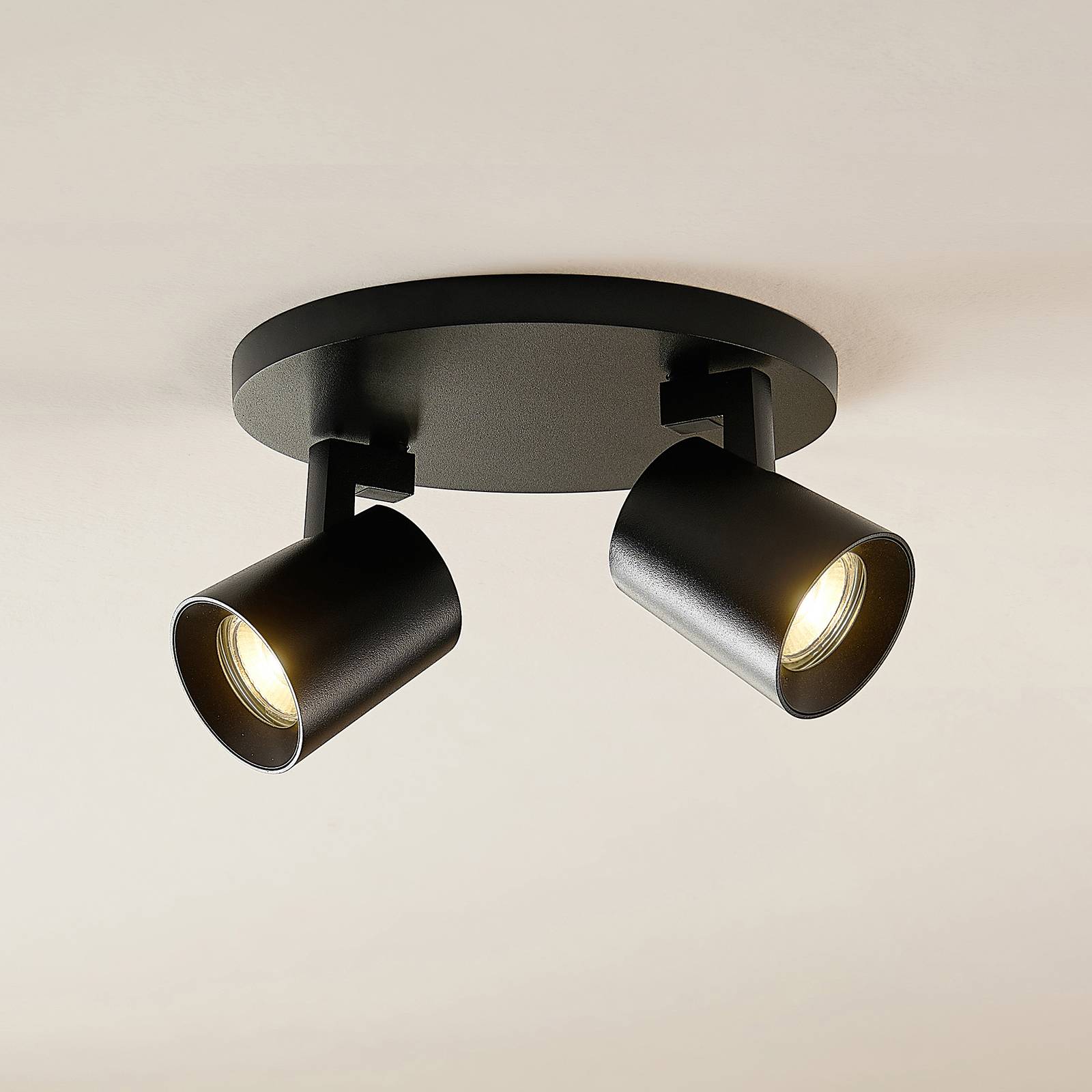 Photos - Chandelier / Lamp Arcchio Iavo downlight, round, 2-bulb, black 