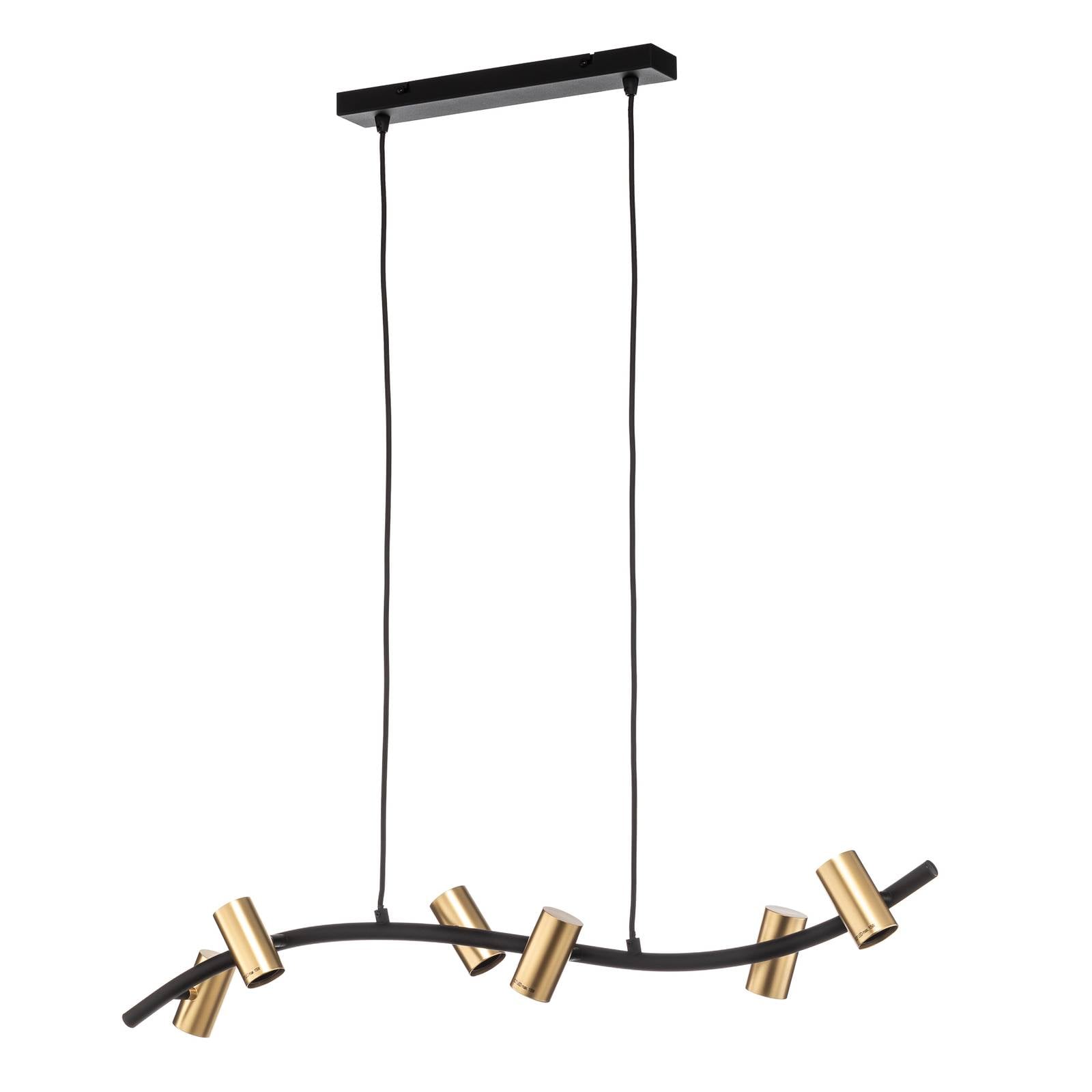 Lindby Hängeleuchte Anito, schwarz/gold, Metall, 100 cm, E27