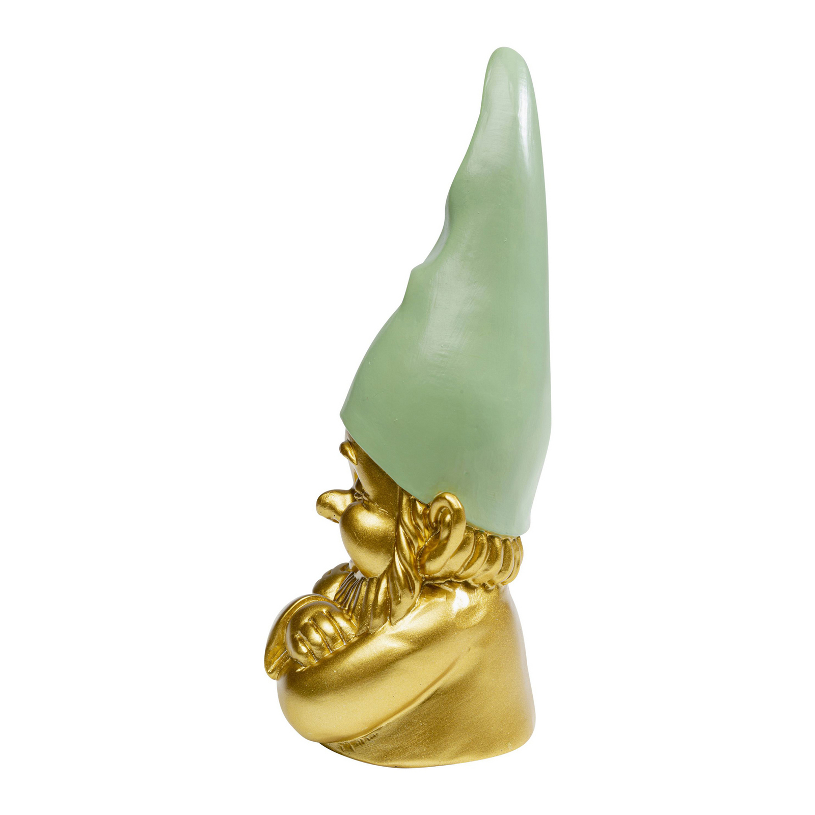 KARE decorative figure dwarf green/gold-coloured, height 21 cm, polyresin