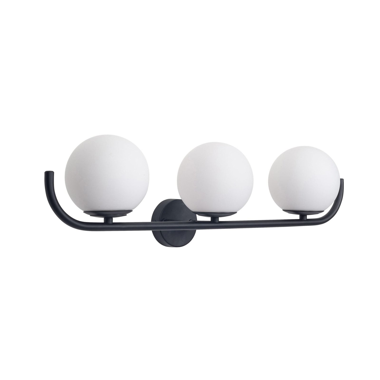 Forlight applique murale Sfera Triple, noir, verre, largeur 58 cm