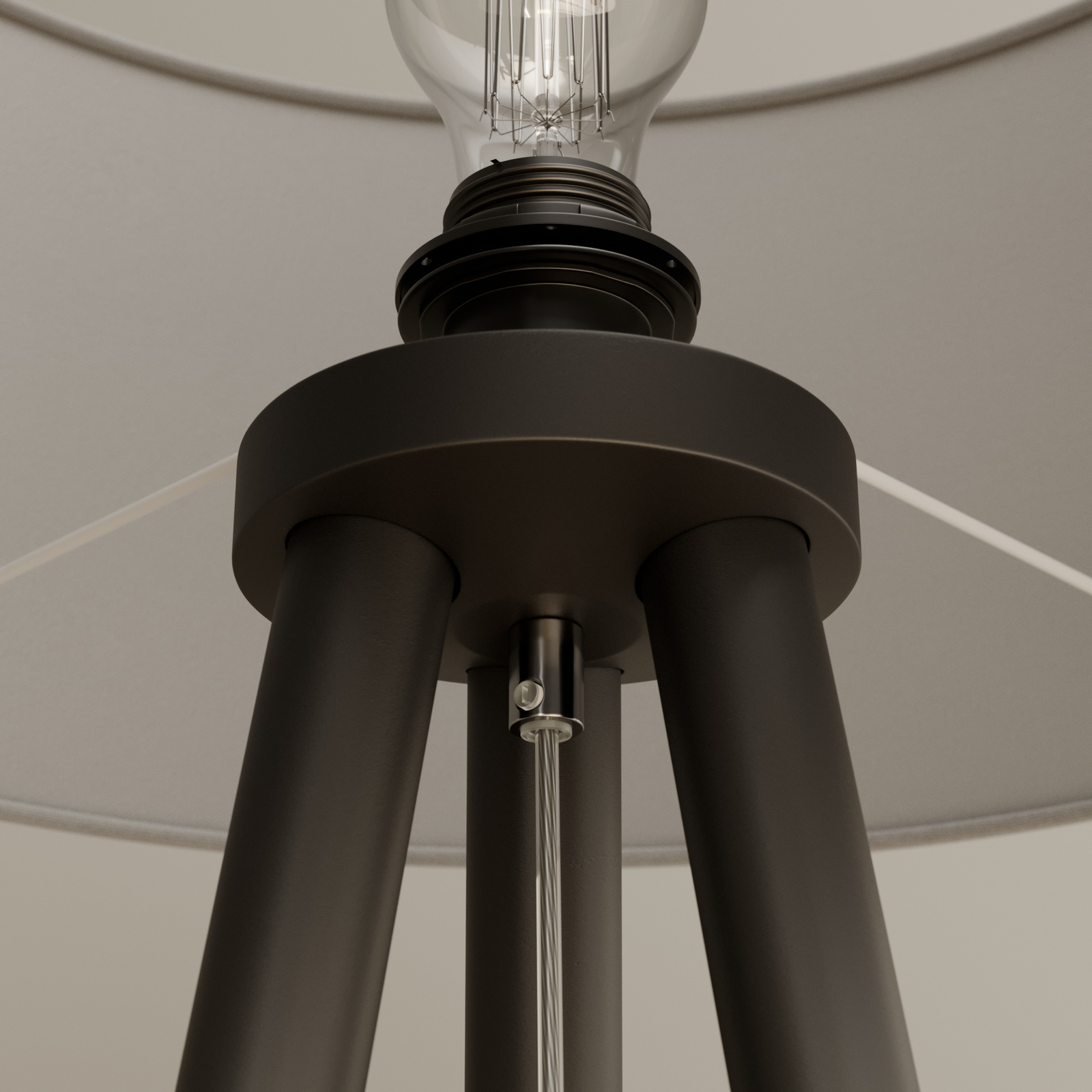 Mabia floor lamp, tripod, grey/black