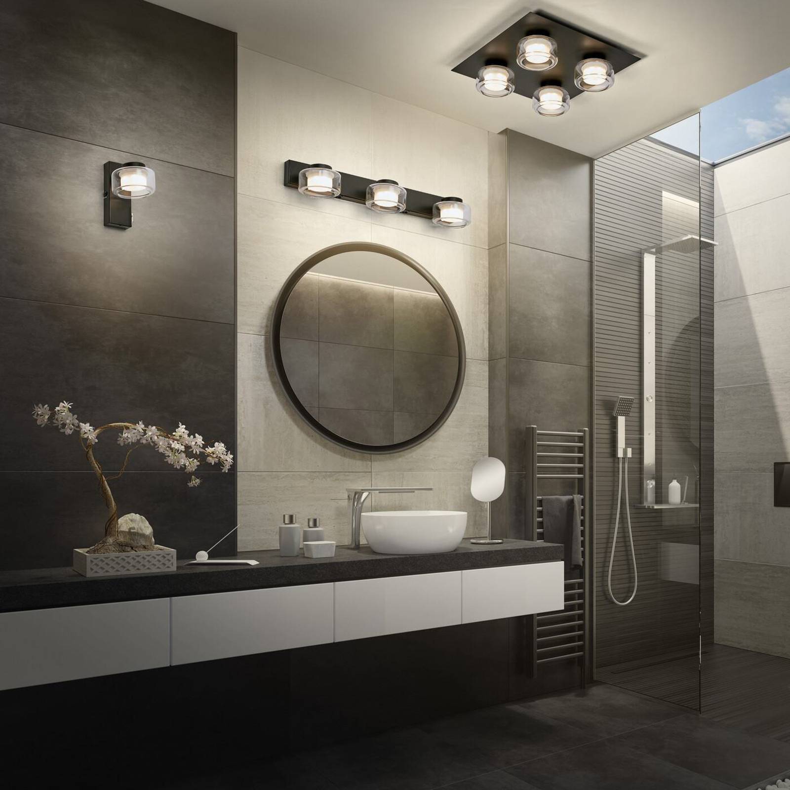 LEDVANCE kinkiet LED Orbis Flame, 1-punktowy, czarny, IP44
