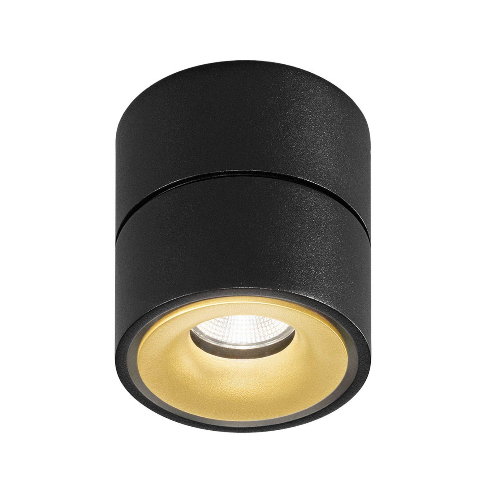 Egger Clippo S foco de techo LED, negro-oro
