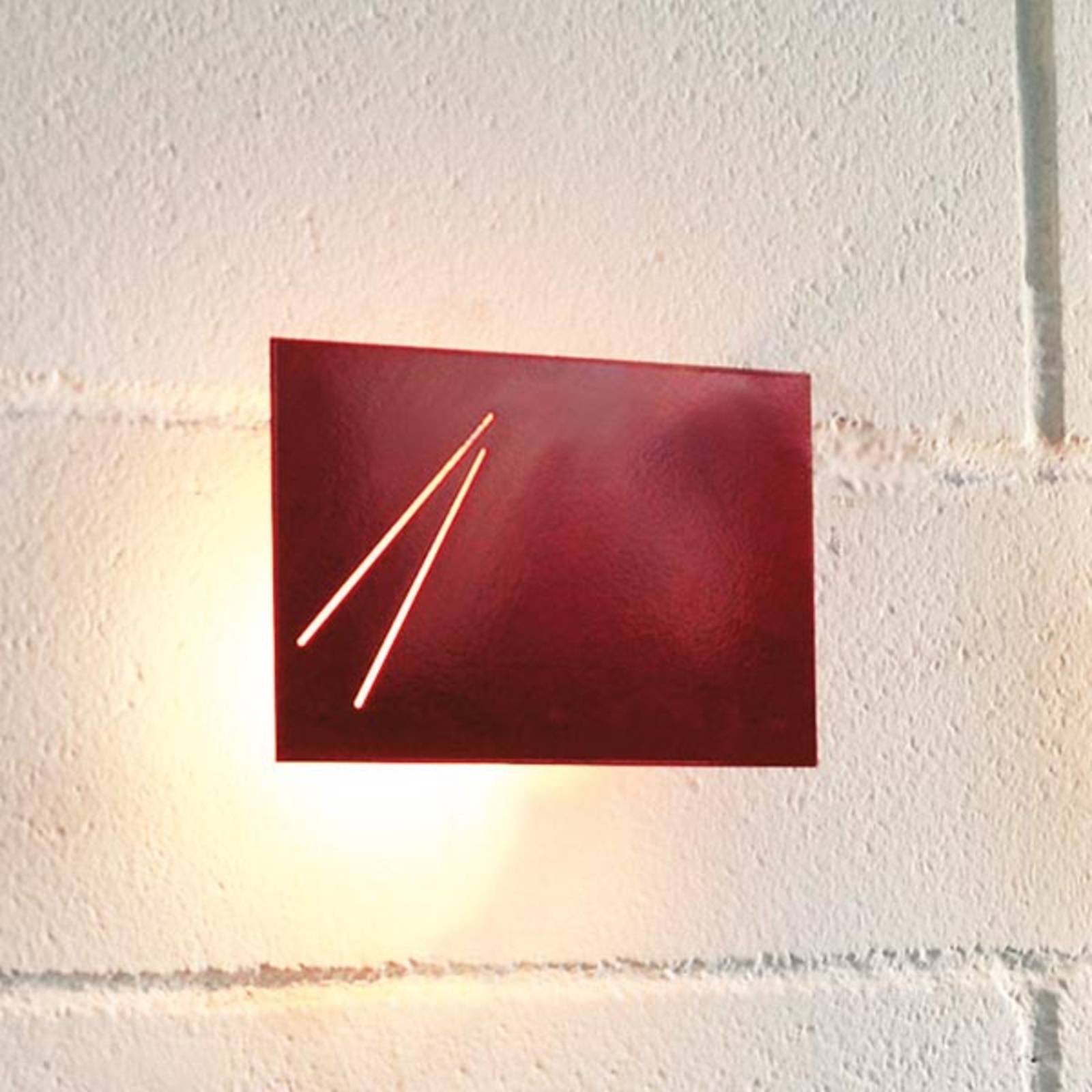 Knikerboker Des.agn - designer wall lamp, red, for Living / Dining Room, steel, 10 W, energy efficiency: A+, W: 20.5 cm, H: 14 cm