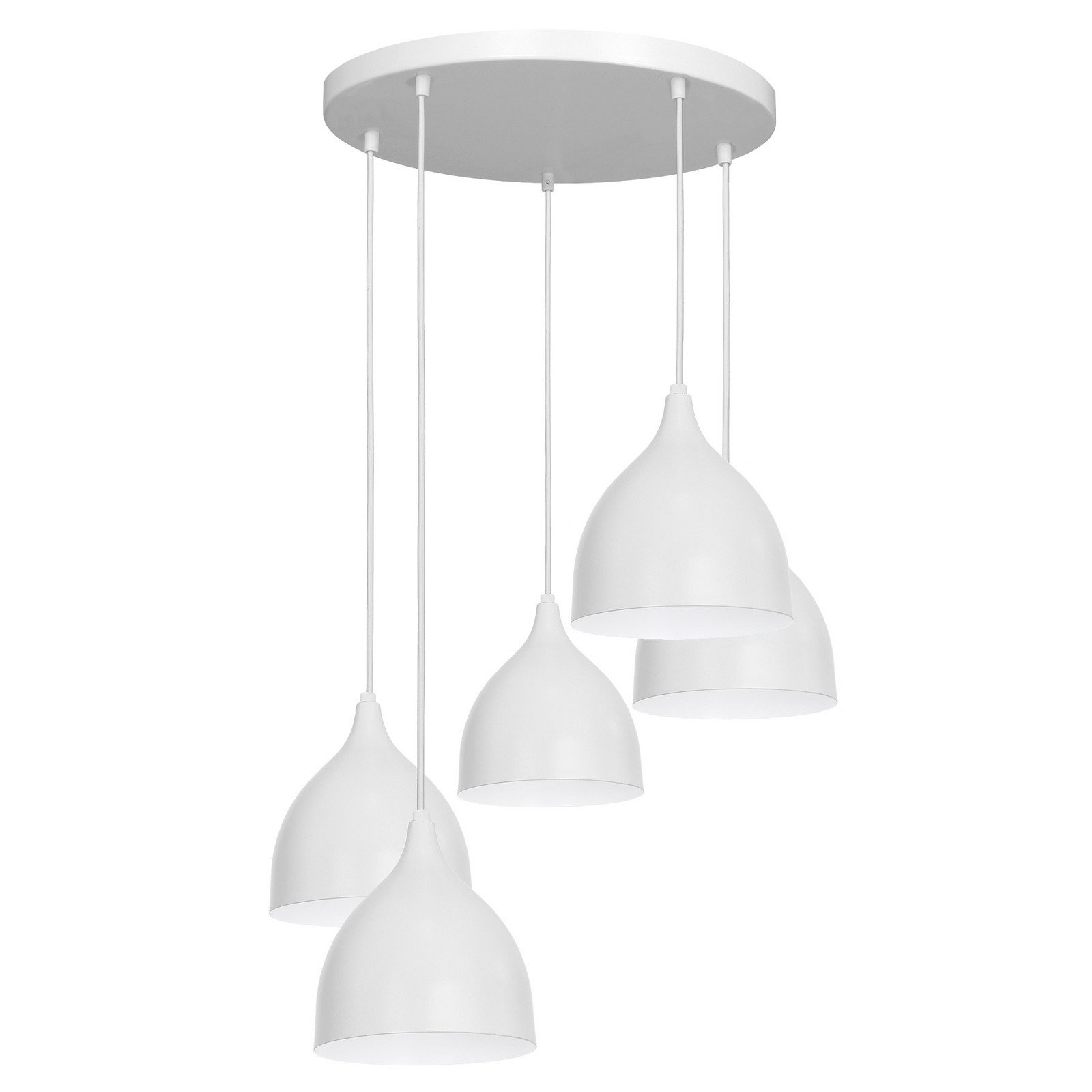 Luminex Lampă suspendată Nanu cu 5 becuri rotundă gri deschis - Camera de zi / sufragerie - gri deschis alb - Metal