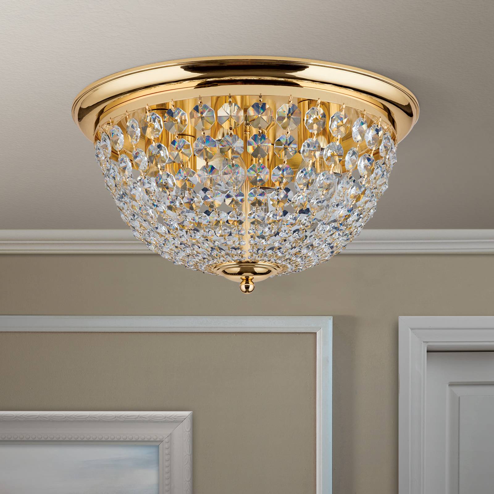 Loftslampe Plafond guld/transparent Ø 47 cm