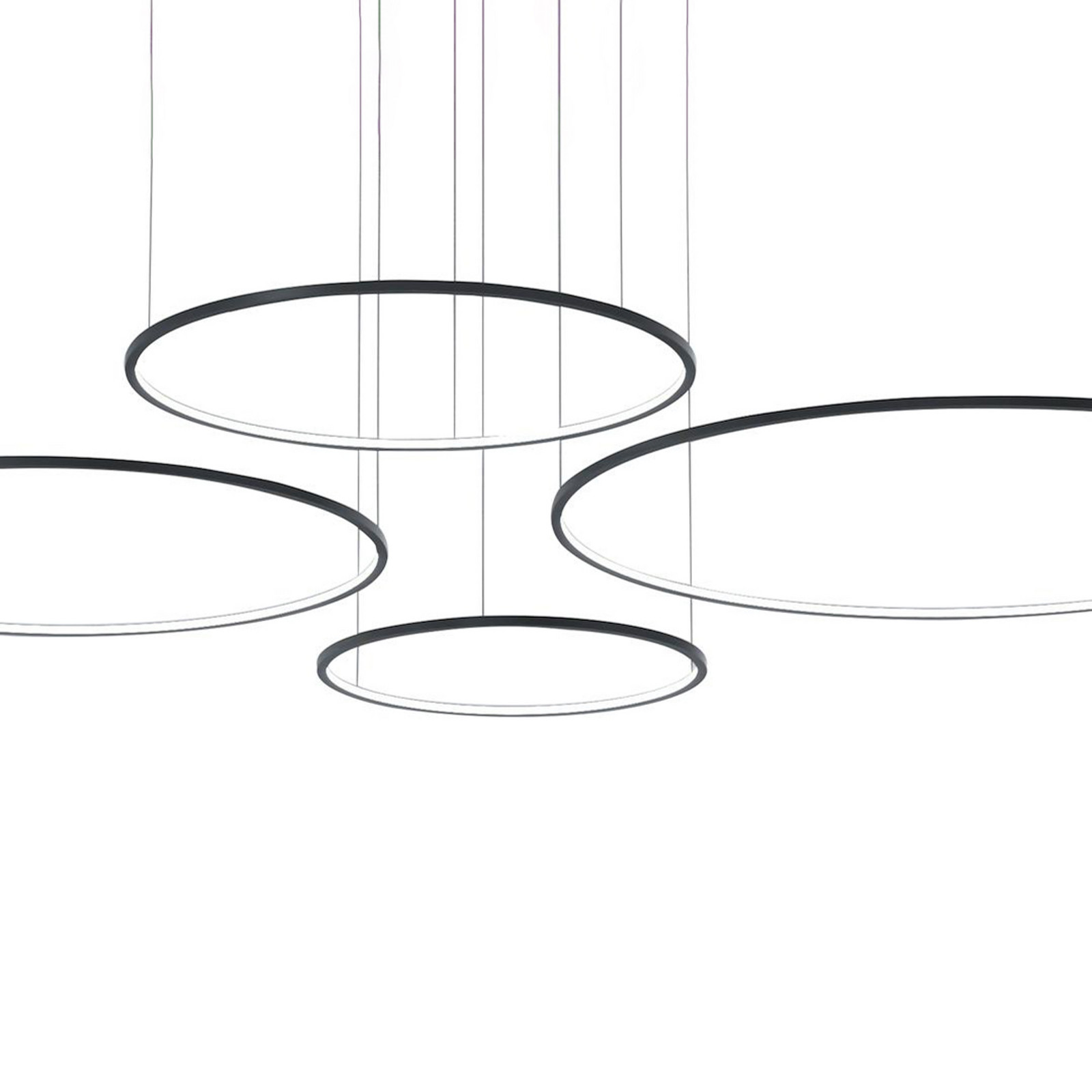 Milagro Lighting Lampă suspendată LED Saturno 4 becuri negru metal 4.000 K - Camera de zi / sufragerie - Modern