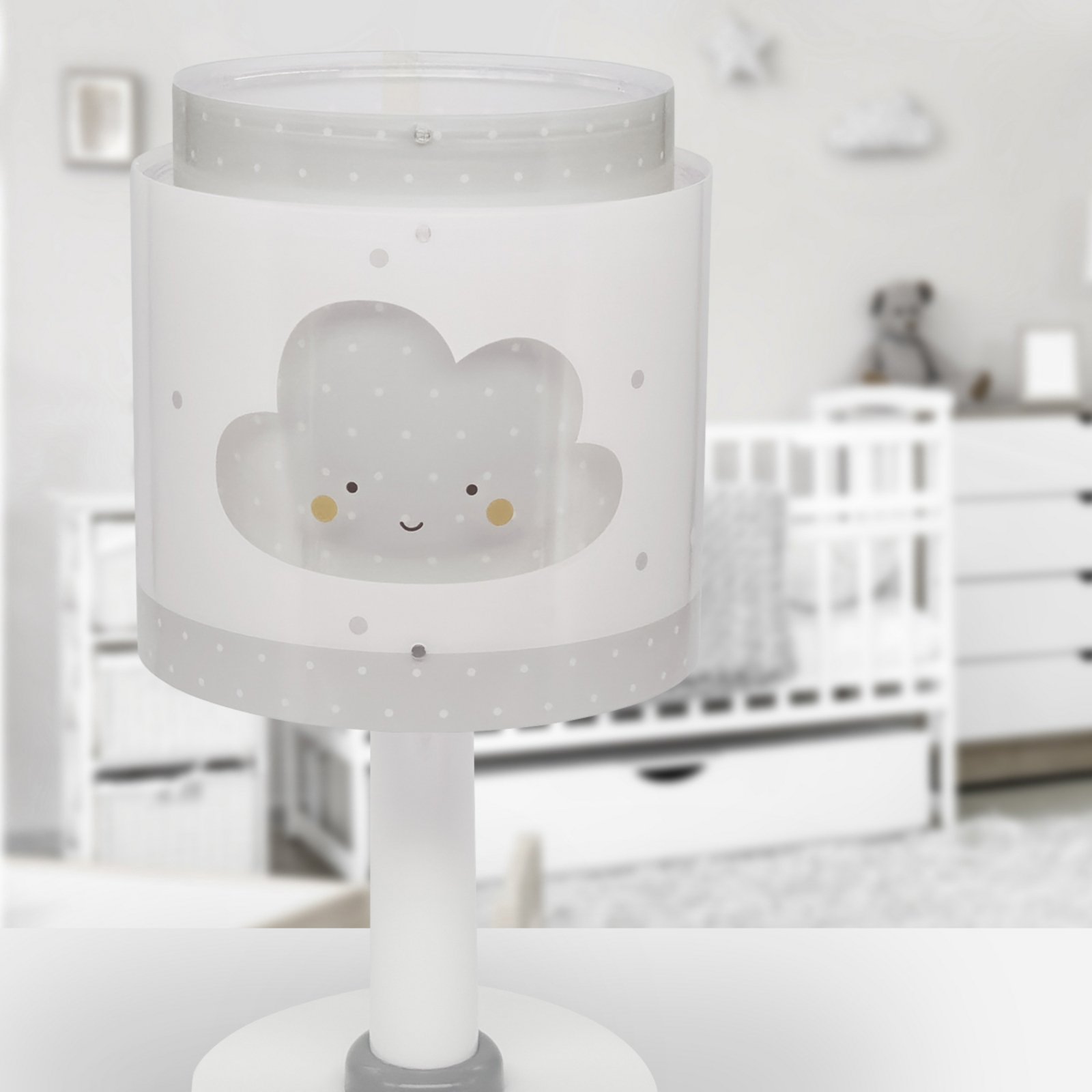 Lampada da tavolo per bambini Baby Dreams, grigia, G4, Ø 15 cm