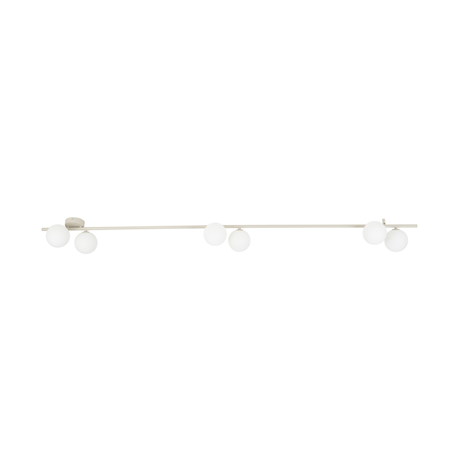 Plafonnier Imelo, crème, à 6 lampes, verre, longueur 200 cm Plafonnier Imelo, crème, à 6 lampes, verre, longueur 200 cm
