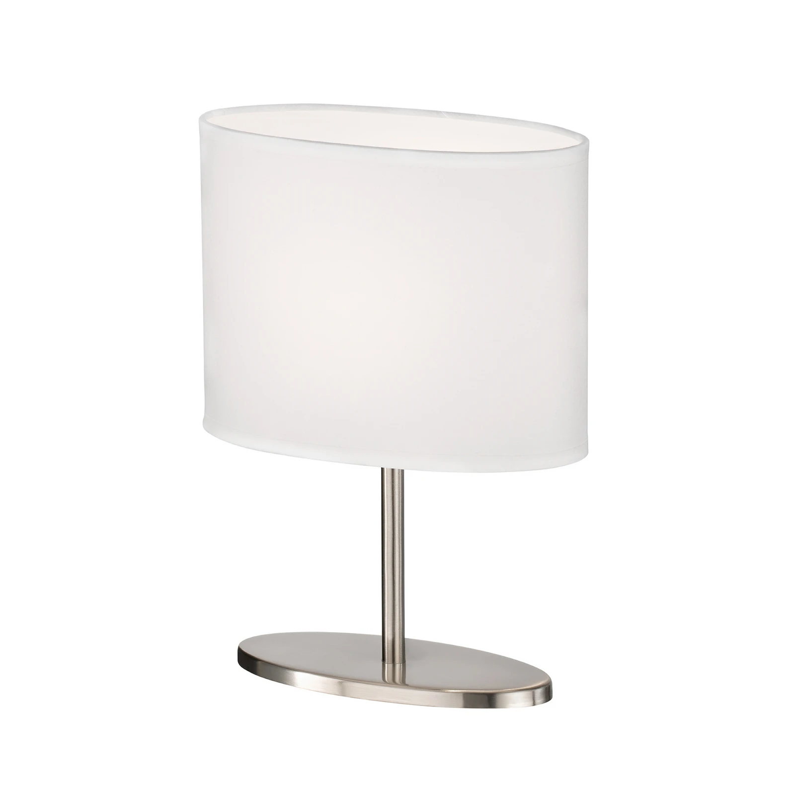 Stolová lampa Modena, biela/nikel, chintz, výška 27 cm, E14