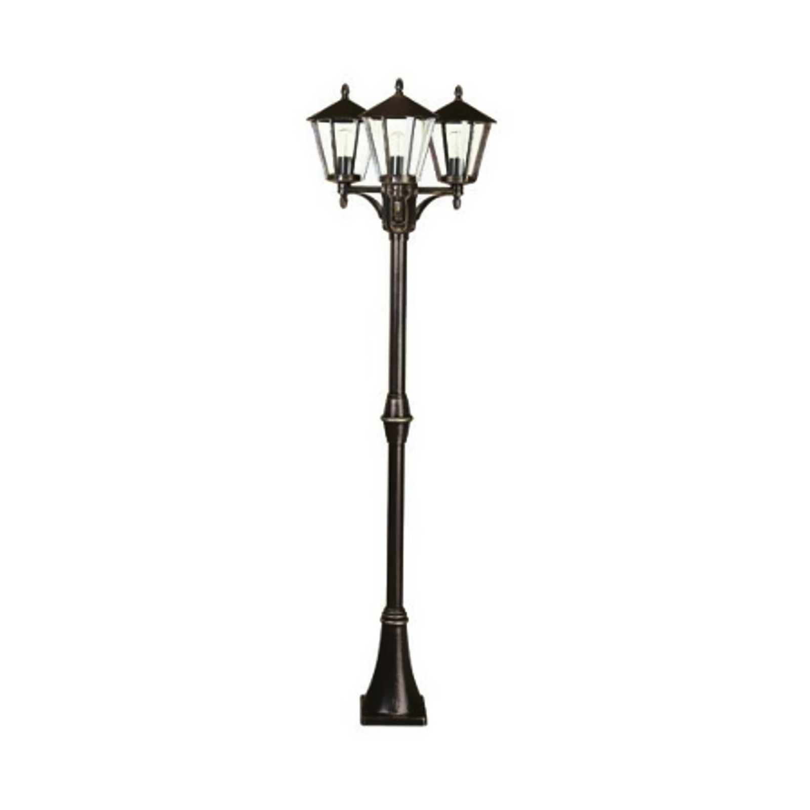 Three-bulb country house lamp post 680, brown