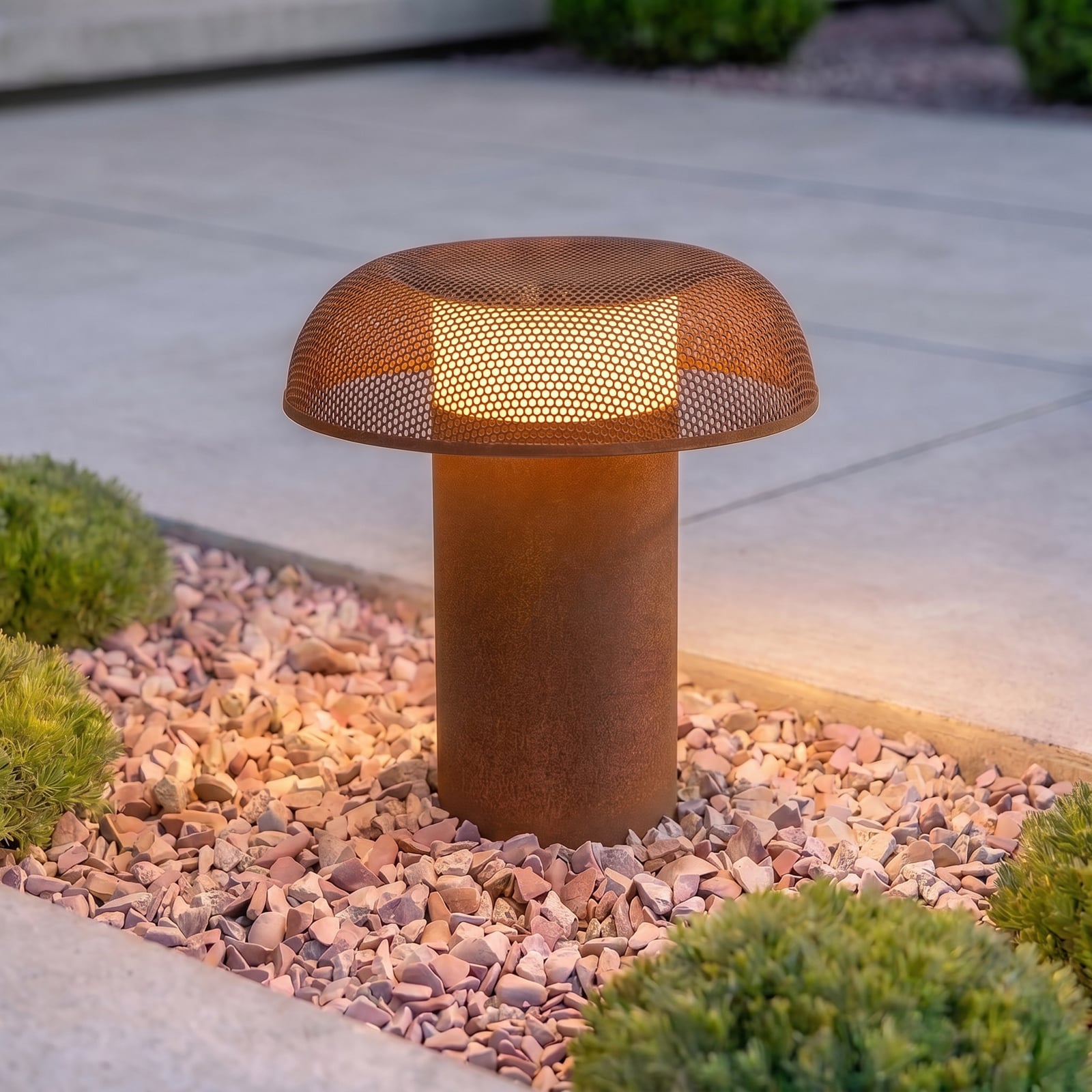 Lucande LED-Wegeleuchte MAILE, 40 cm, rostfarben, IP65