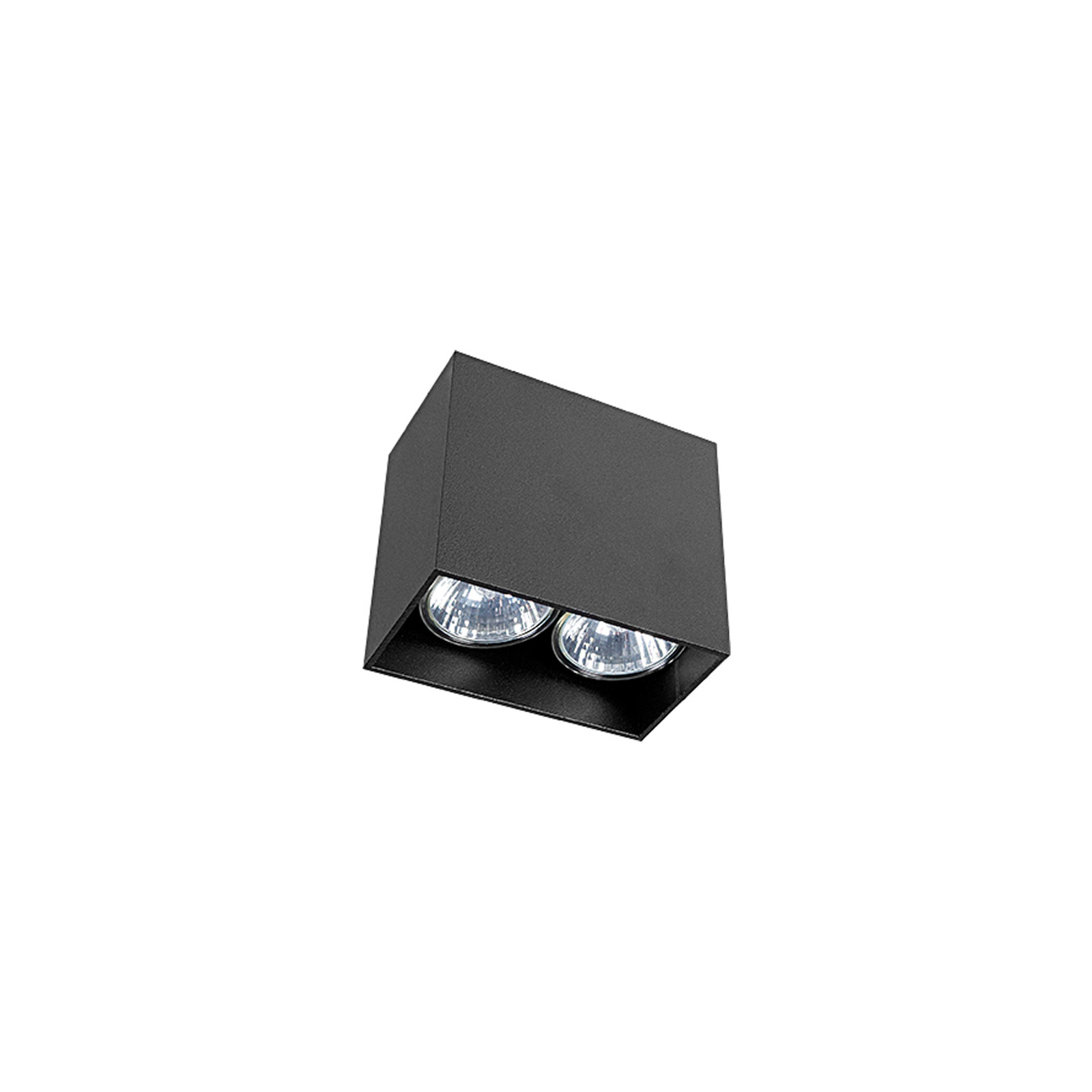 Downlight Gap in eckiger Form, zweiflammig schwarz