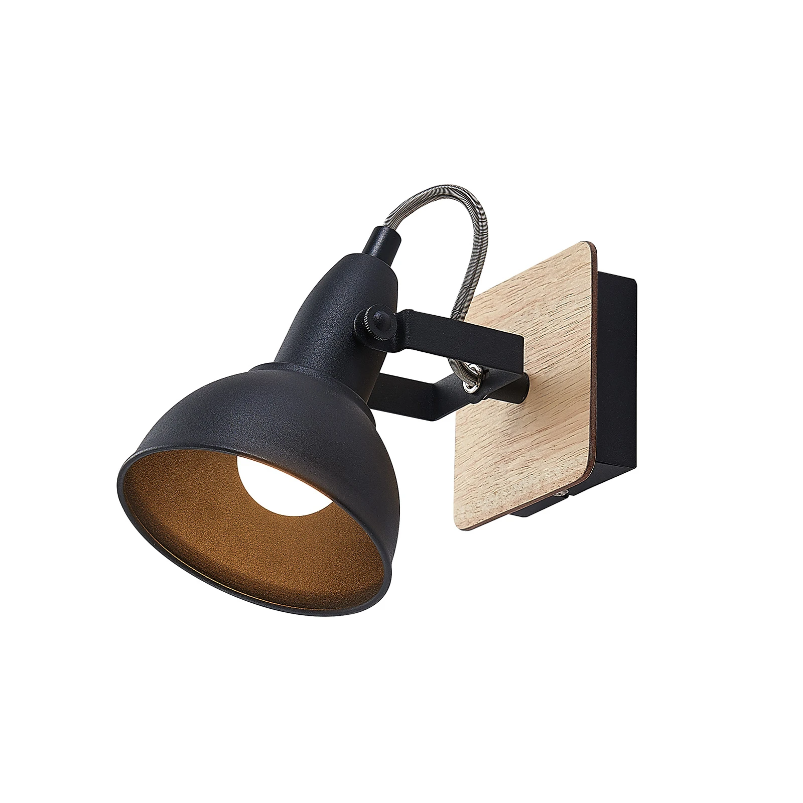 Spot Lindby Aylis, înălțime 14 cm, negru, lemn, E14