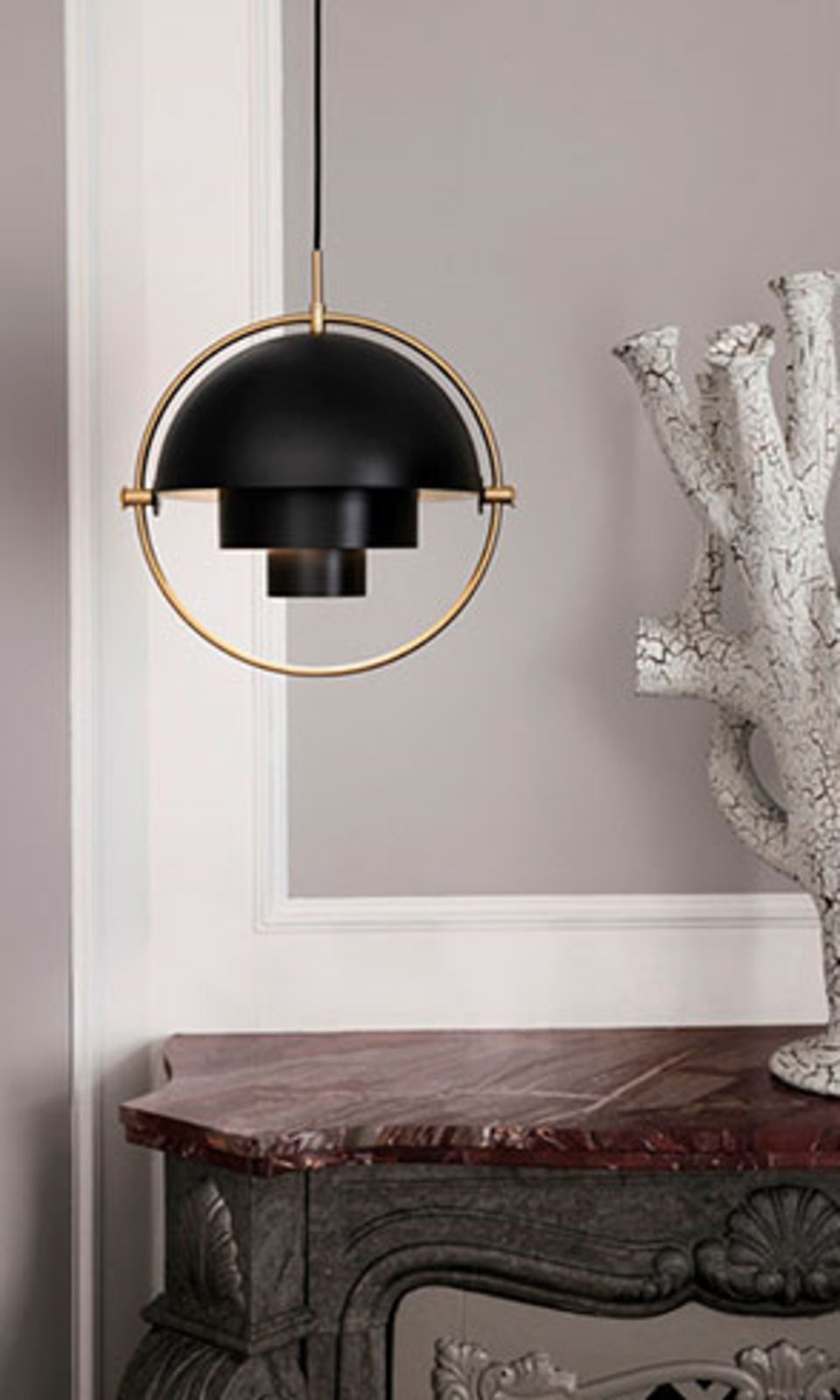 Multi-Lite Candeeiro Suspenso ø36 Brass/Charcoal Black - GUBI