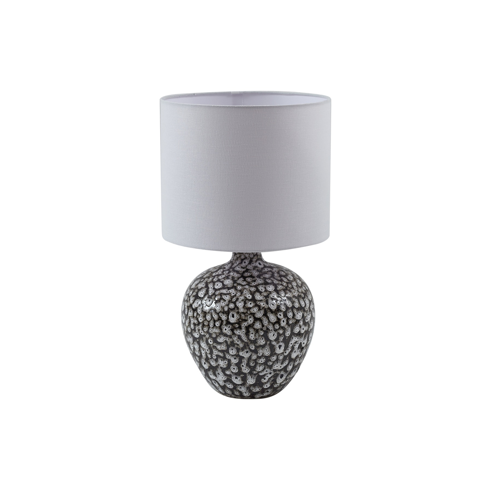 Lampada da tavolo Lindby Thalassia, bianco/nero, Ø 26 cm, ceramica