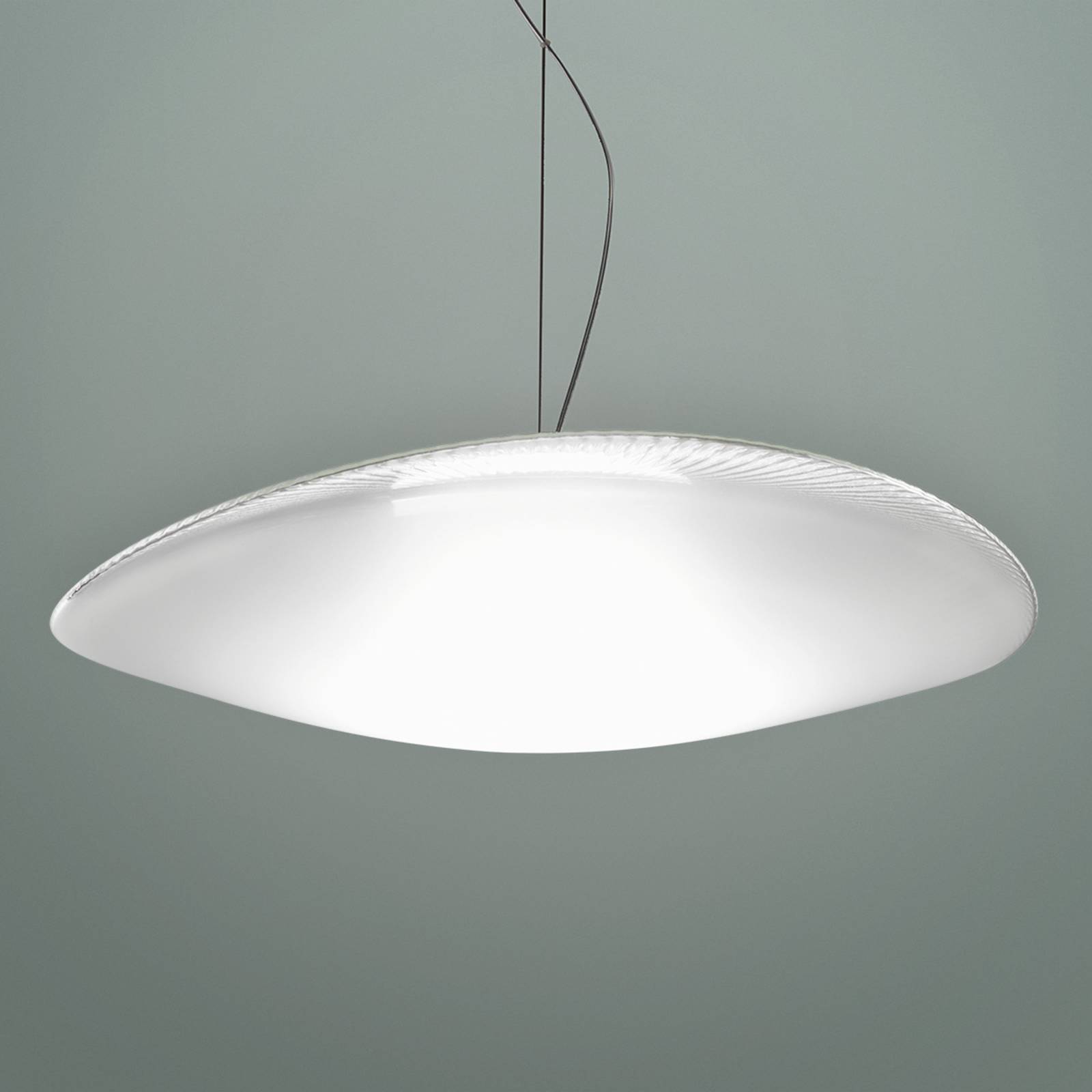 Powerful Loop glass hanging light with LED, 3000 K