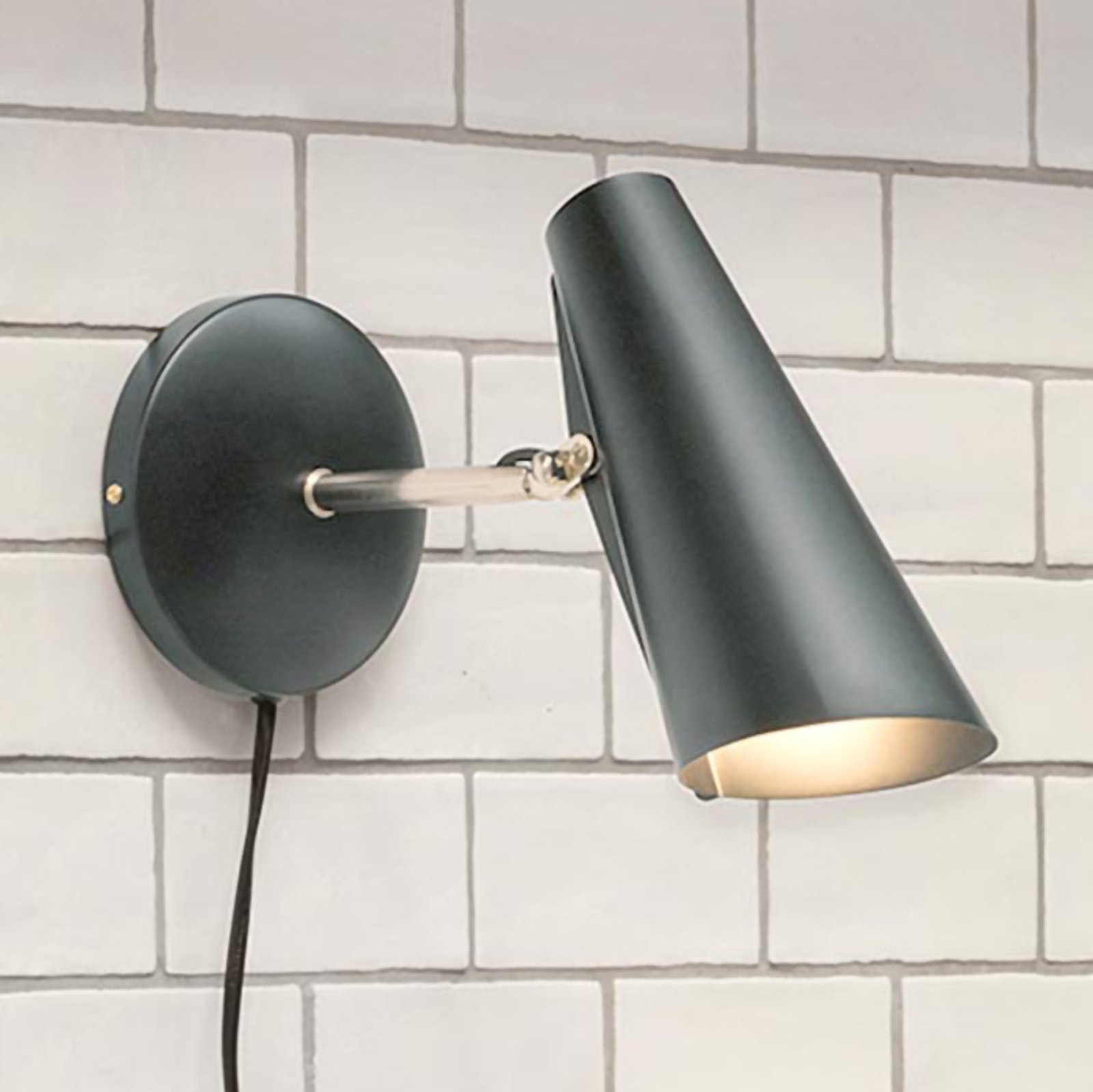 With plug and switch - wall lamp Birdy, grey