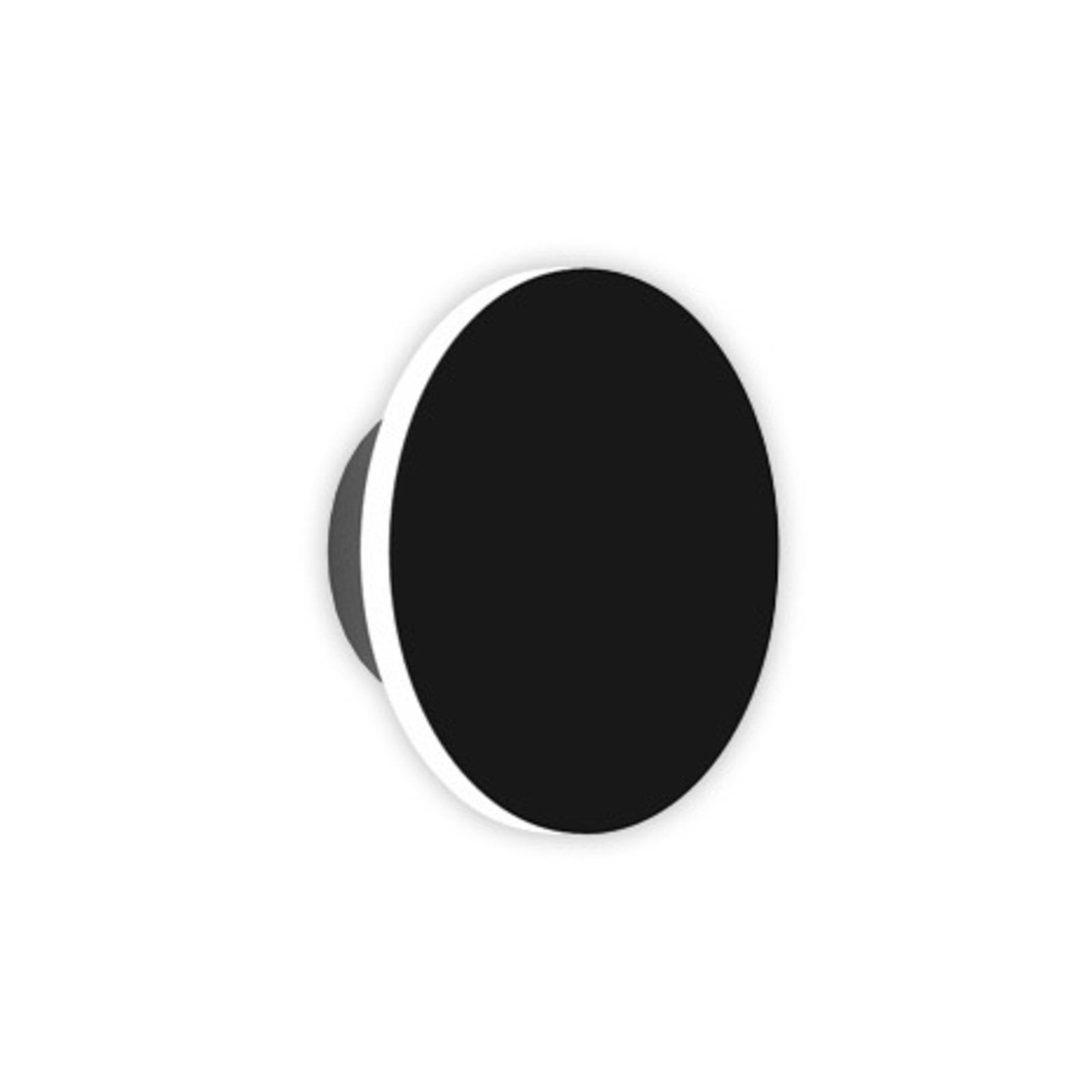 EGG LED wall light Orbit, black, Ø 12.5 cm, aluminium 2,700 K