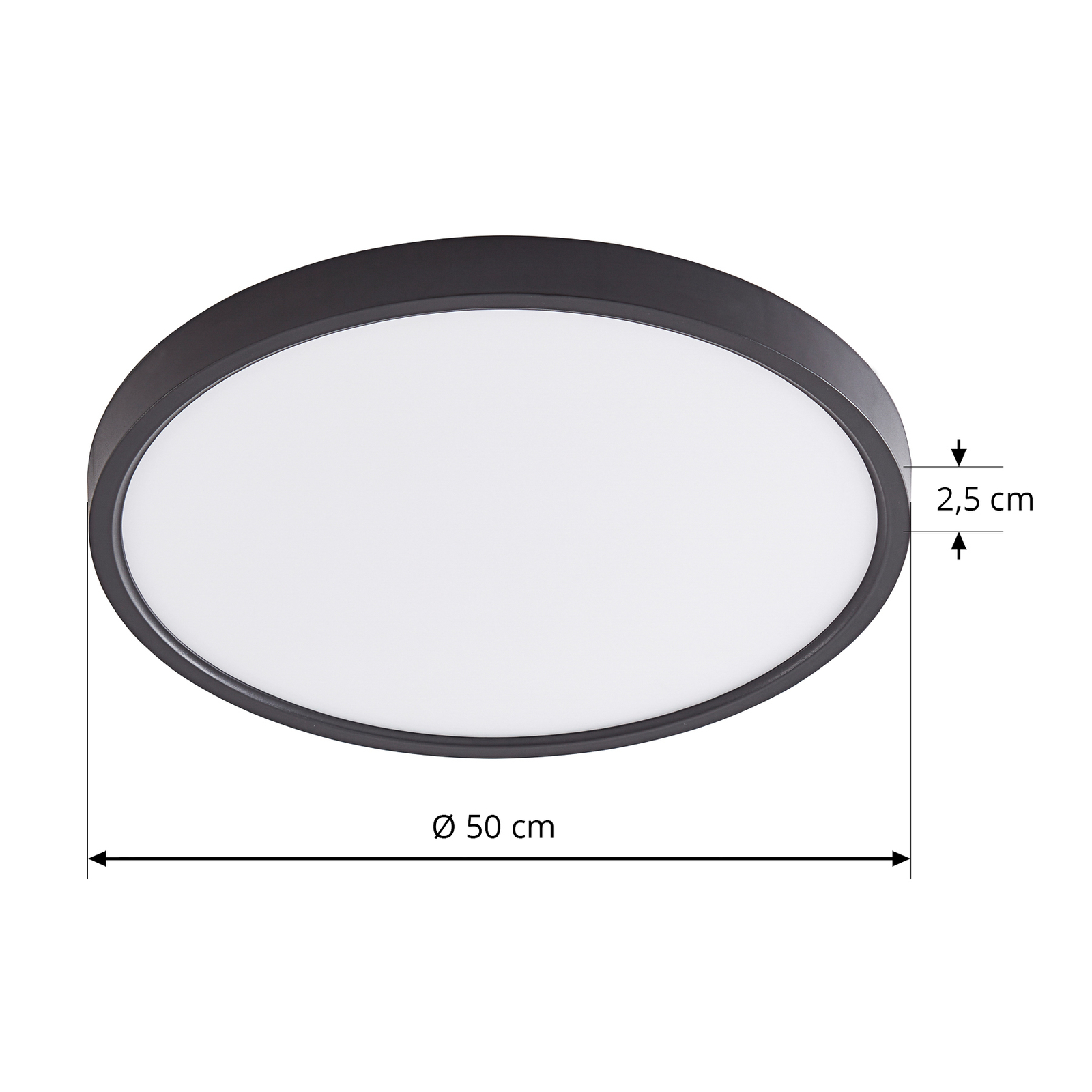 Lindby Smart LED-Deckenleuchte Pravin, Ø 50 cm, CCT, schwarz