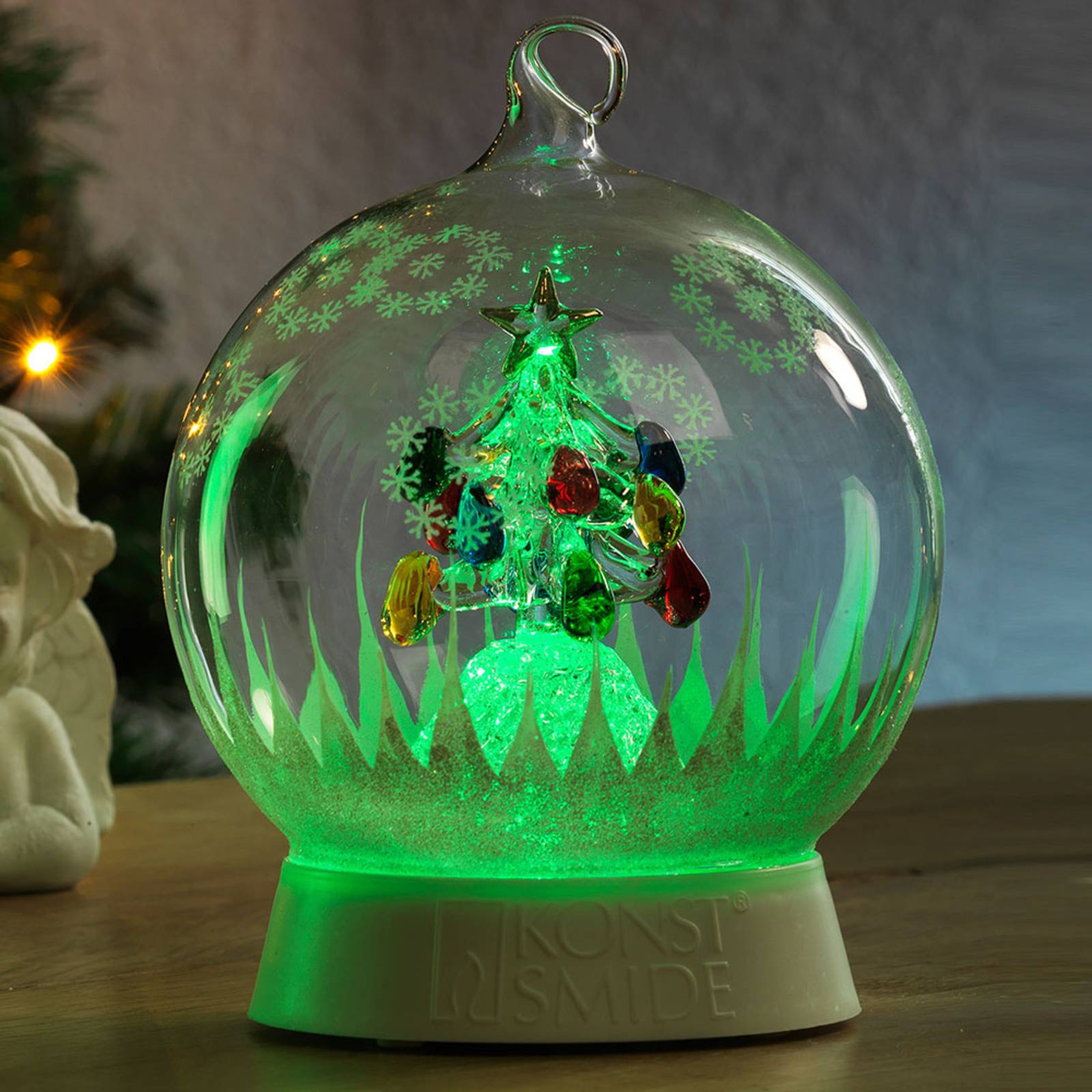 konstsmide christmas - o?wietlenie dekoracyjne szklana kula choinka, szk?o, wys. 16 cm