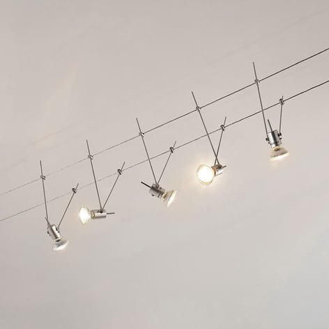 Système de lampes LED sur câble Marno, à 5 lampes