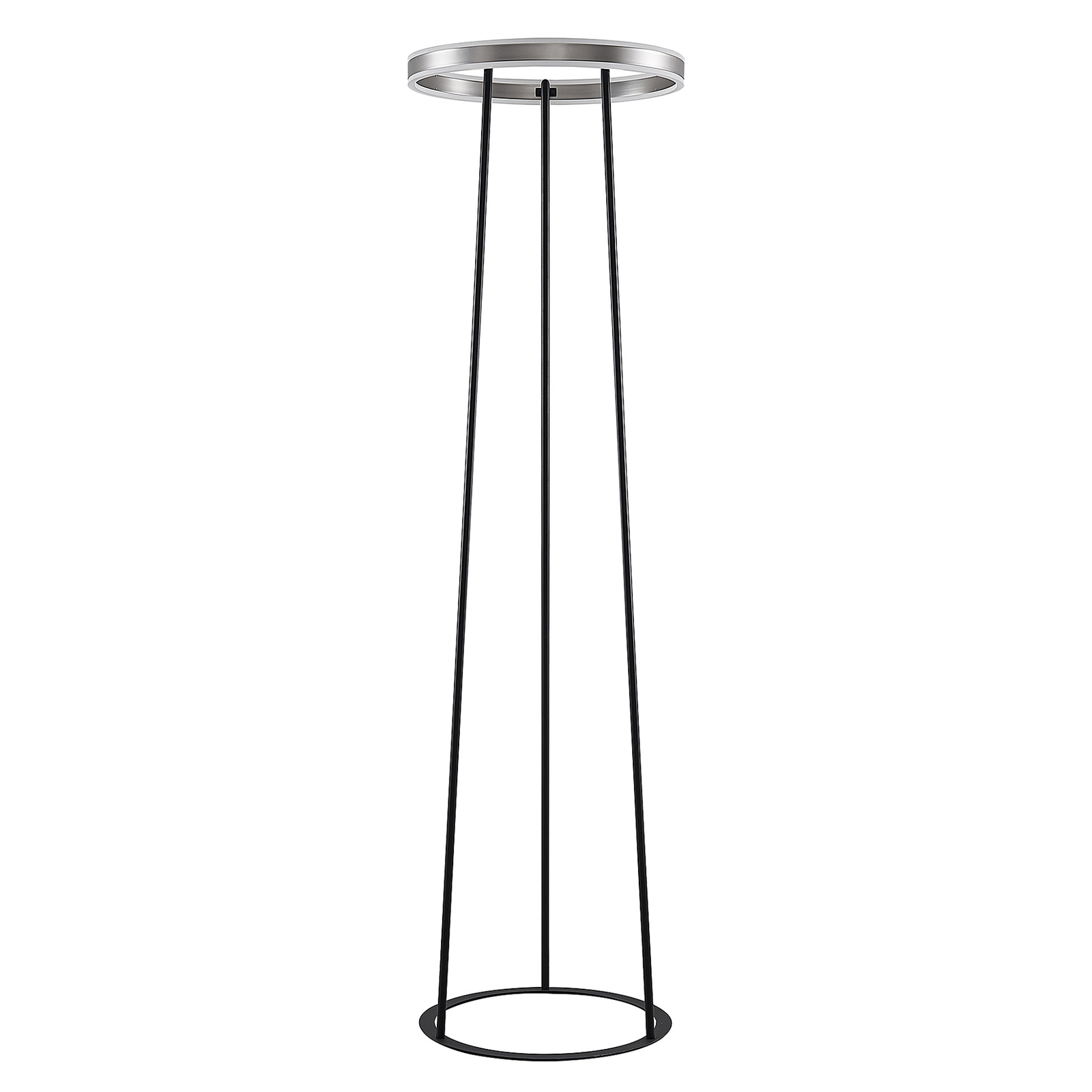 Lucande Seppe LED-Stehleuchte, Ø 50 cm, nickel