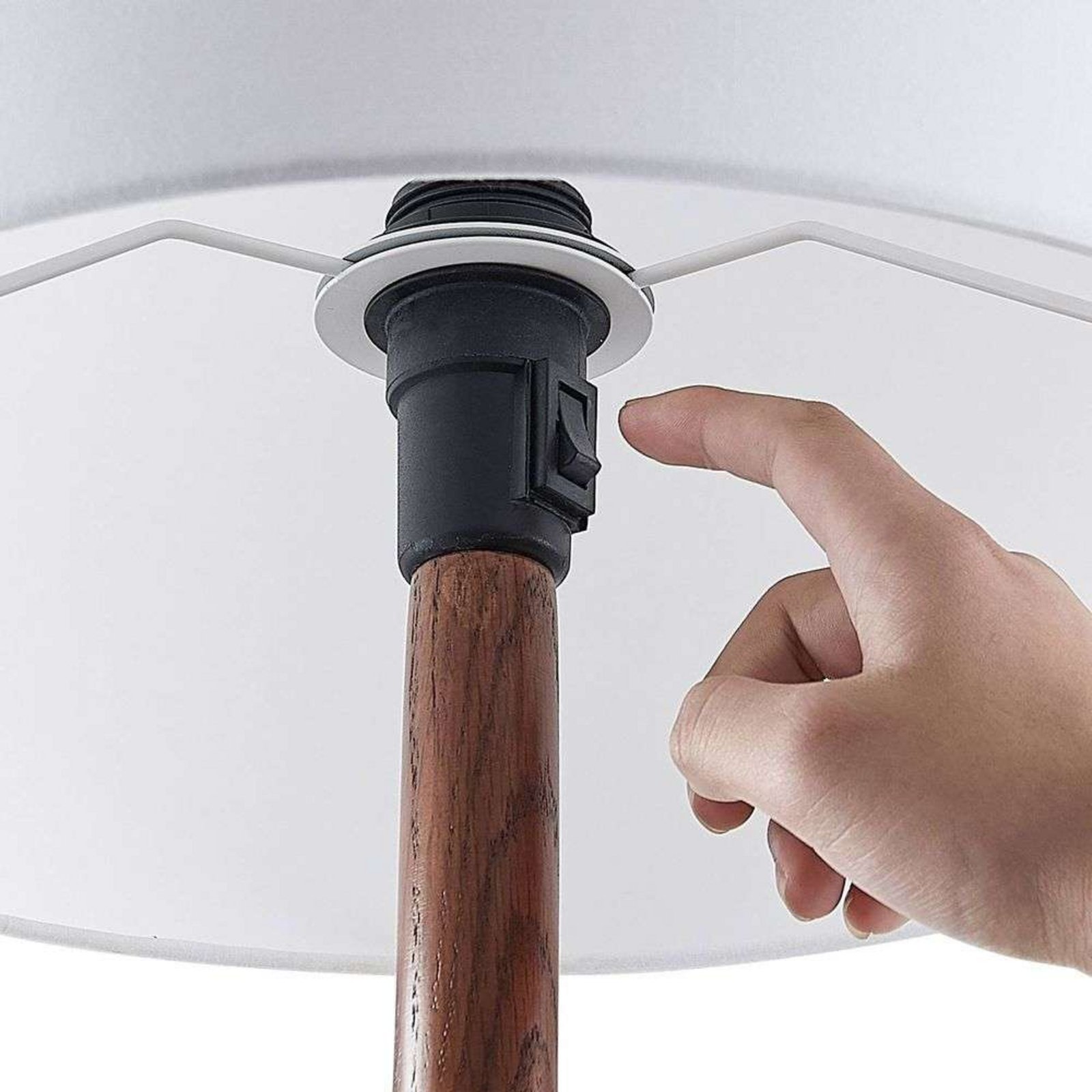 Lakira Állólámpa H160 White/Wood - Lucande