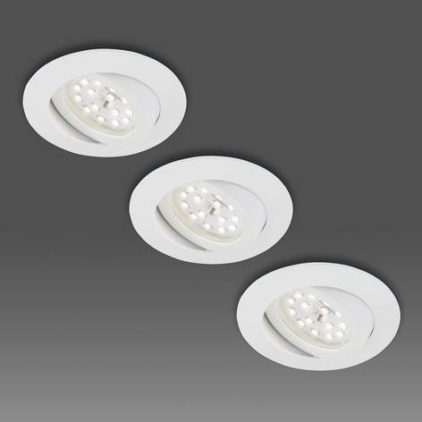 Weißer LED-Einbaustrahler im 3er-Set - schwenkb.