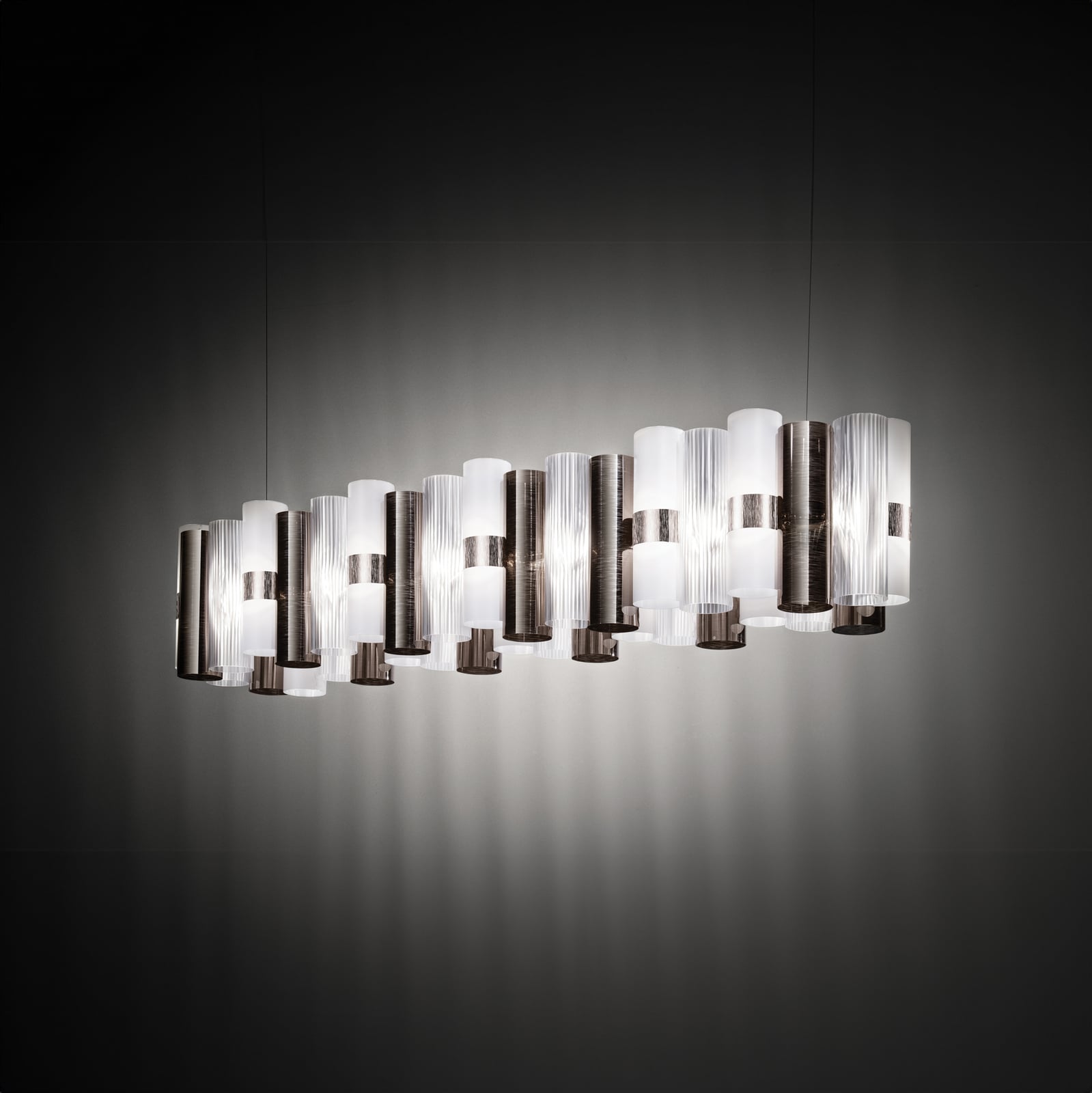 Candeeiro suspenso LED La Lollo, cor estanho, 140 cm - Slamp