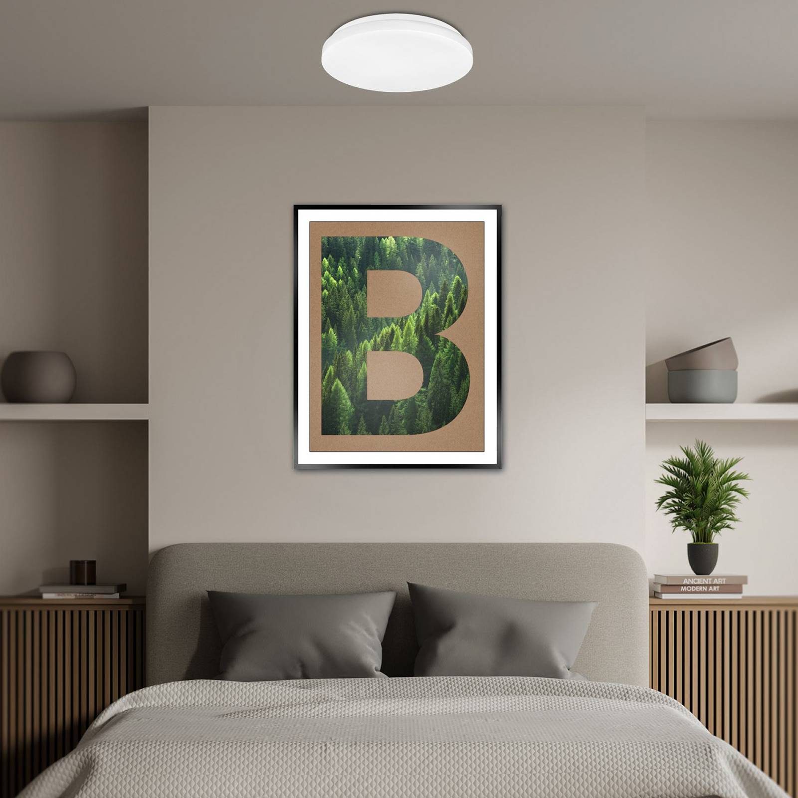 Lampa sufitowa LED Elipso, biała, tworzywo sztuczne, Ø 29 cm, 4000K