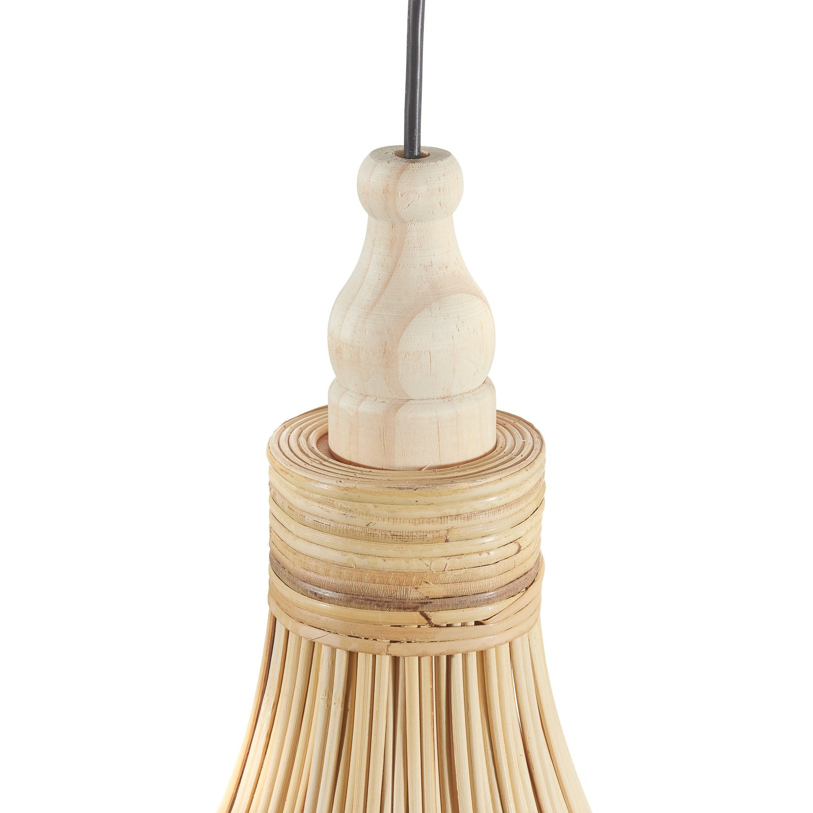 Lámpara colgante Amsfield de bambú, forma pera