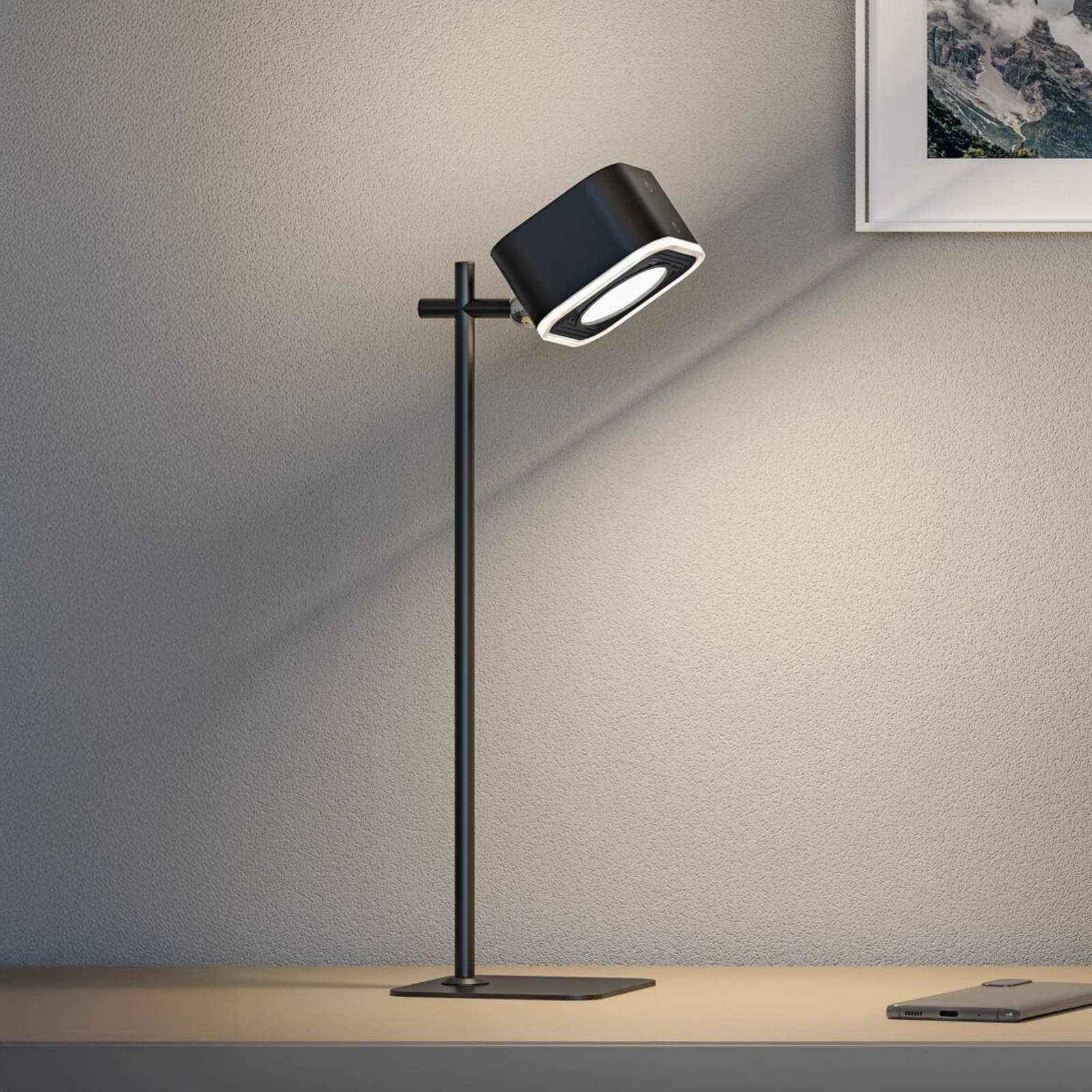 Paulmann LED-Akku-Tischlampe Varia, schwarz, 37 cm dim CCT günstig online kaufen