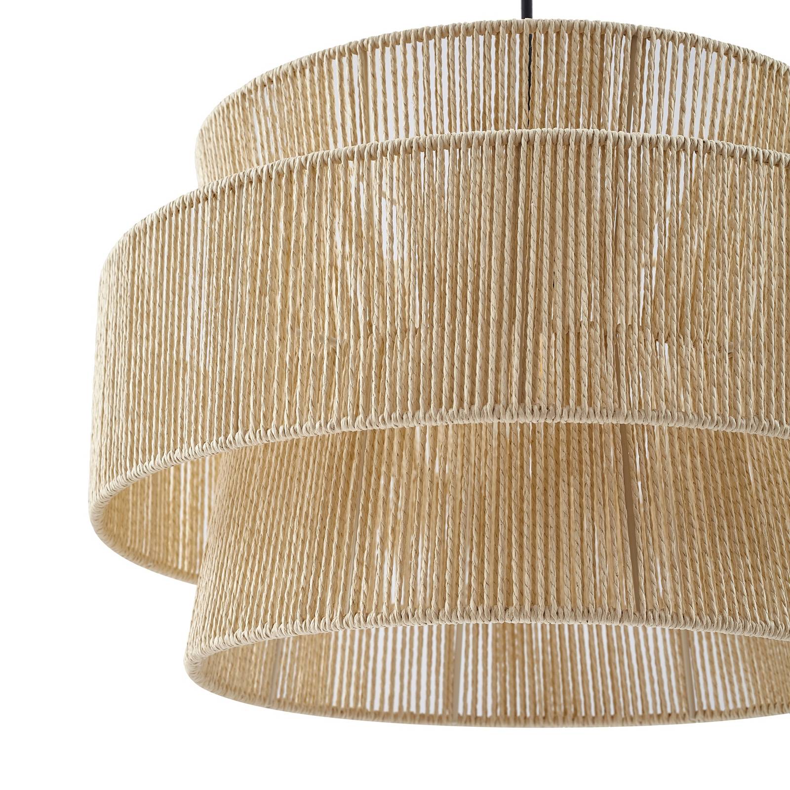 Lampa wisząca Lindby Anuva, naturalny, papier, Ø 45 cm