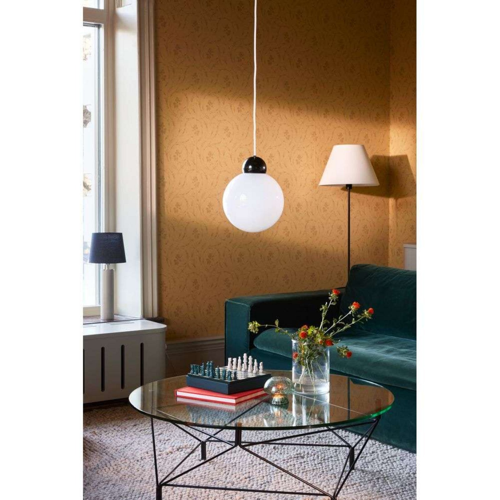 Rib Podna lampa Crna - Globen Lighting