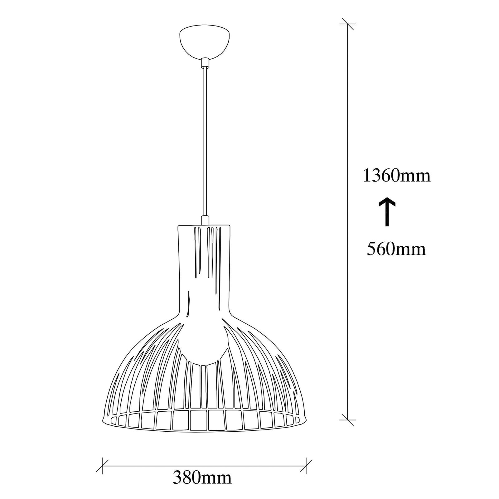 Lampada a sospensione Fellini MR-672, nero, metallo, Ø 38 cm