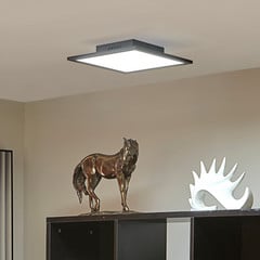 Lindby LED-paneeli Lamin, musta, 30 cm, CCT, himmennettävä, kaukosäädin