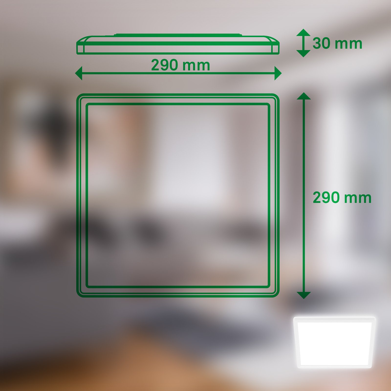 LED-taklampa Tava A, 29x29 cm, plast, vit