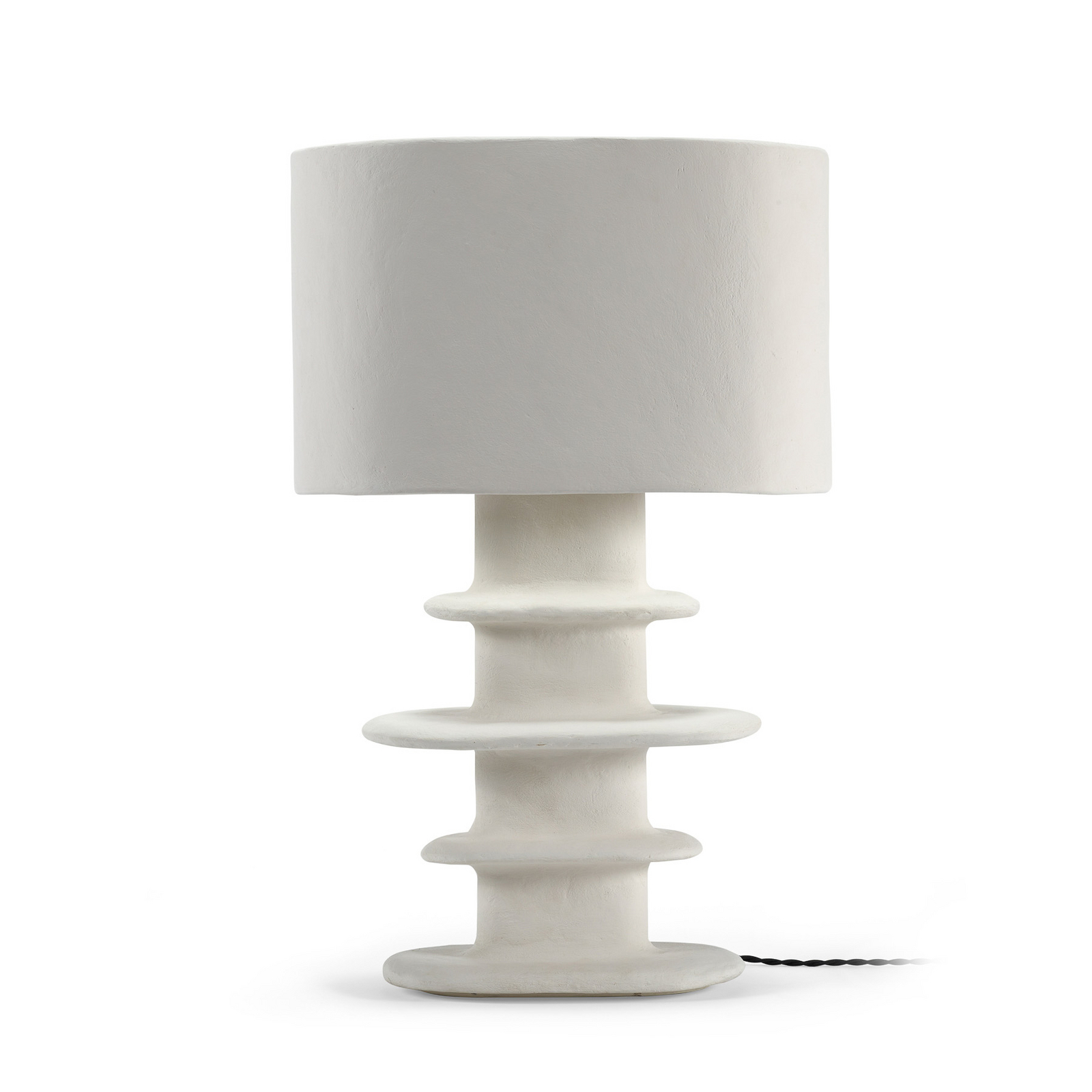 03 WHITE EARTH bordlampe, papmaché, højde 69 cm, E27 – Serax