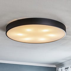 Plafoniera Cleo diffusore di vetro, nero, Ø 78cm