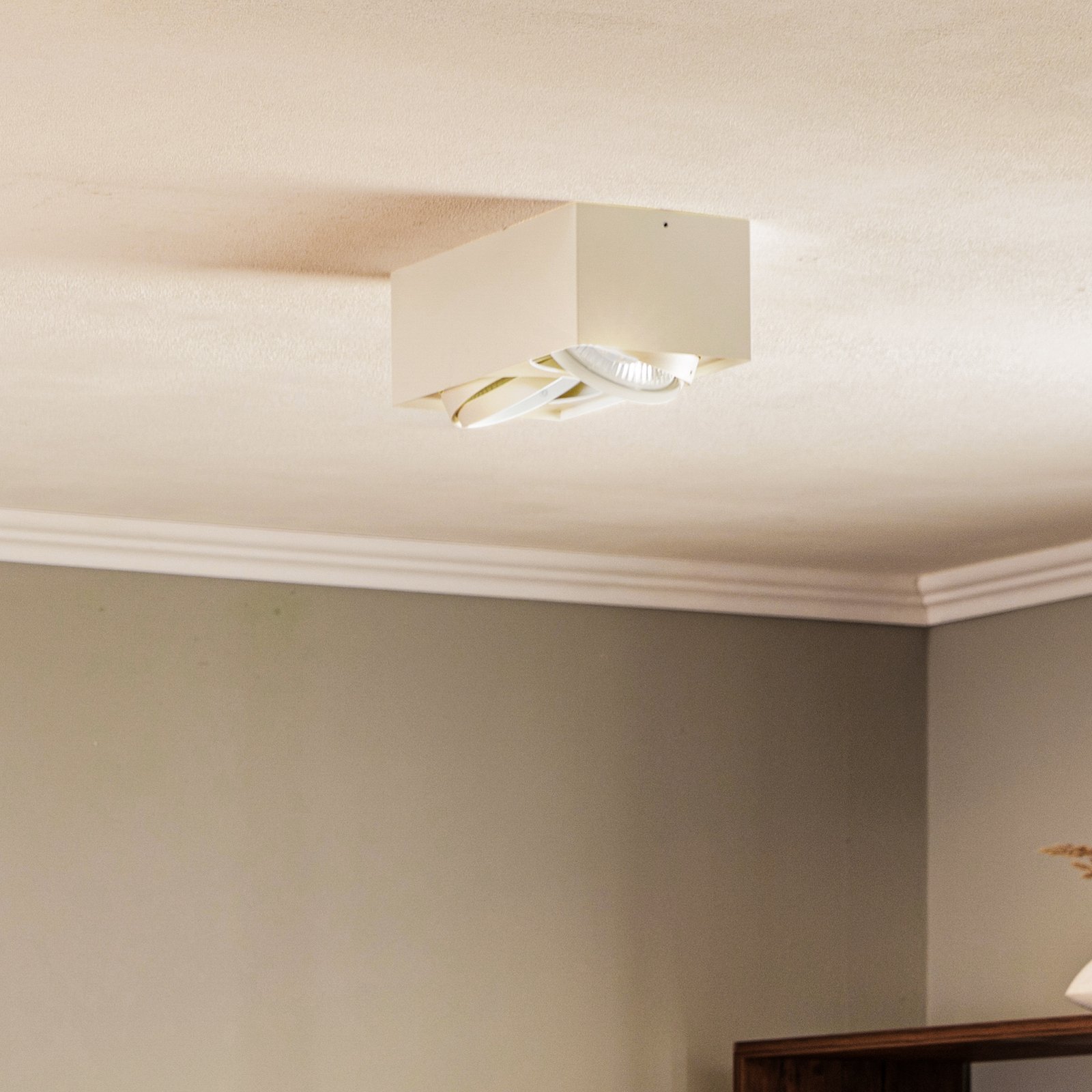 Ronda ceiling spotlight, two-bulb, white