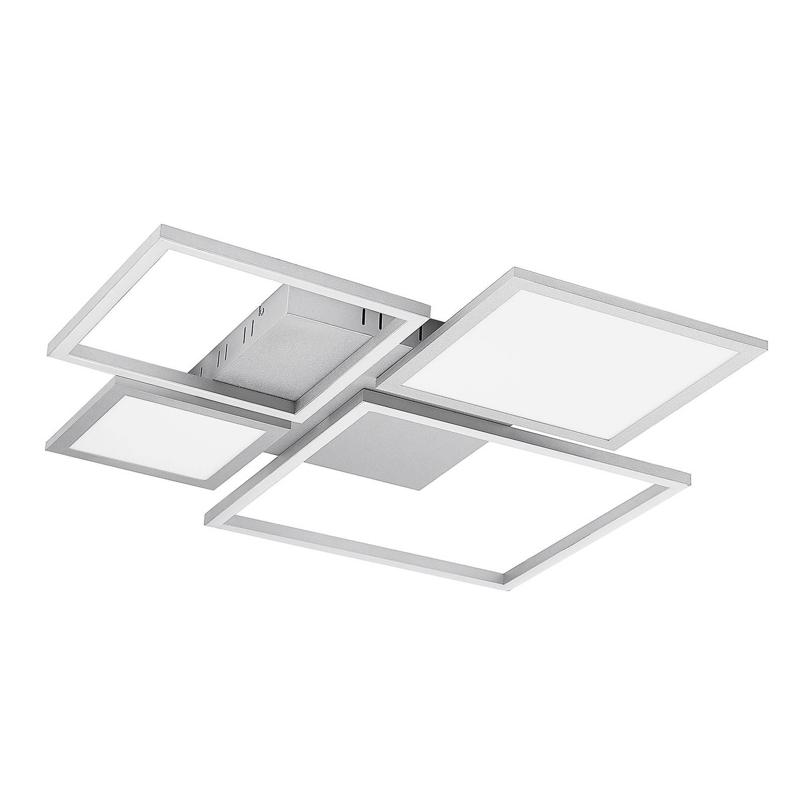 Lucande Narumi LED ceiling lamp CCT, 75 cm, white, for Living / Dining Room, aluminium, iron, plastic, 32 W, L: 75 cm, W: 75 cm, H: 5.5 cm