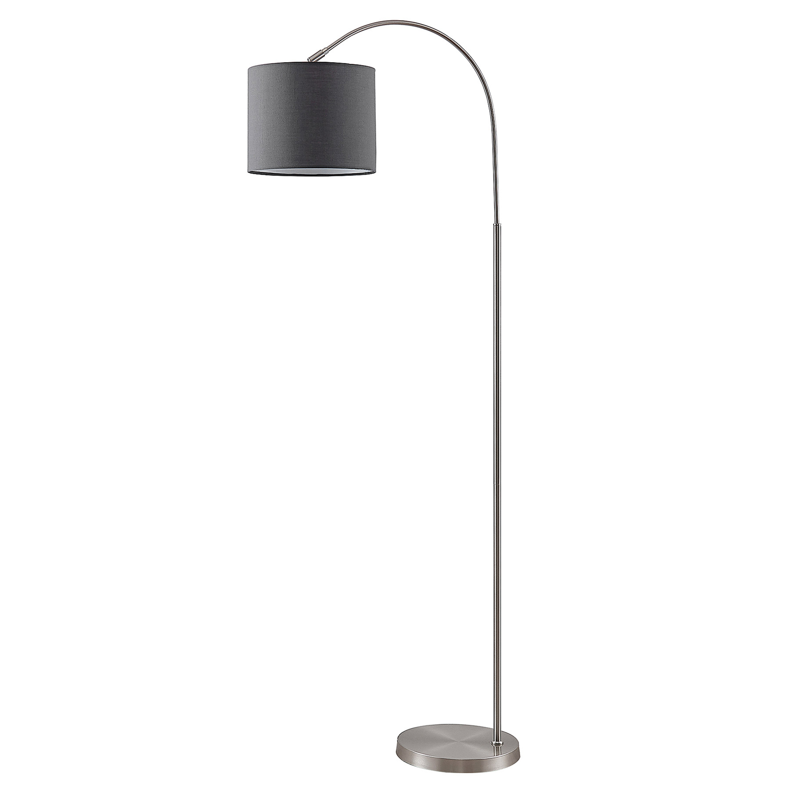 Lindby Keriba lámpara de pie, níquel/gris oscuro