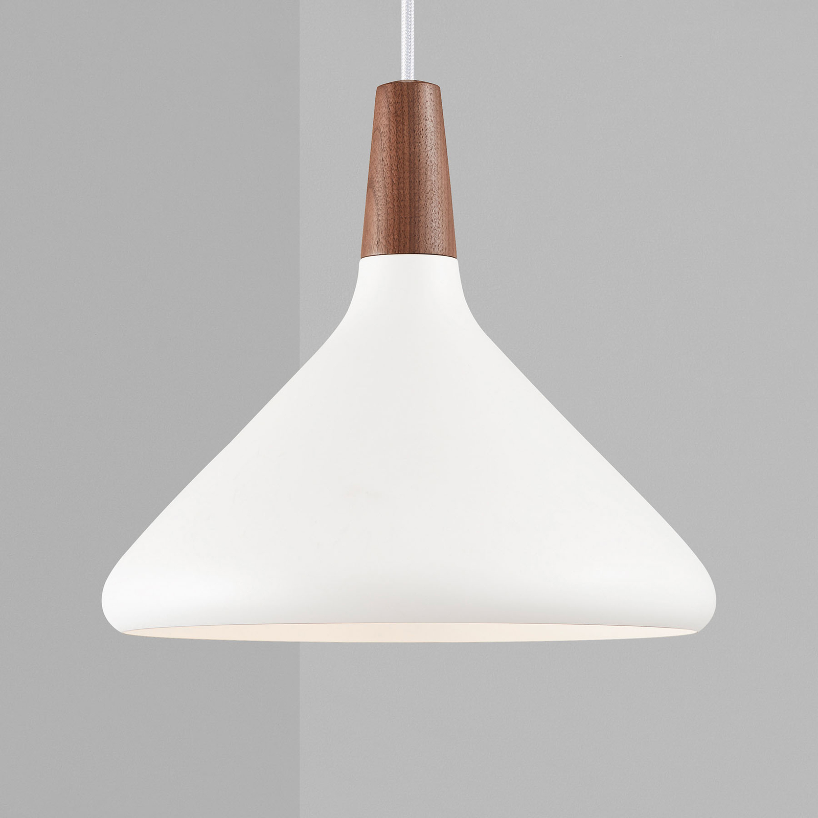 Függő lámpa Nori, Ø 27 cm, fehér