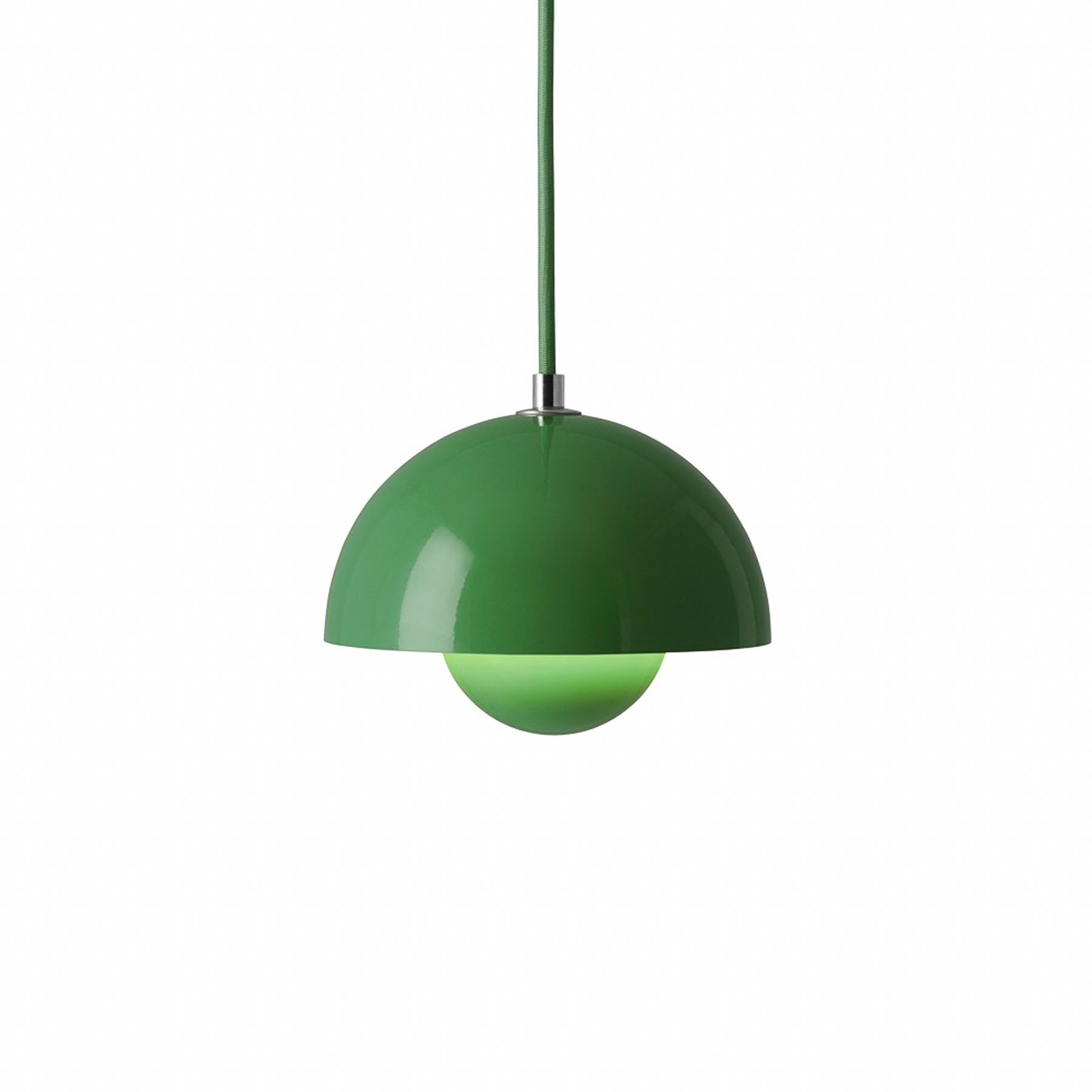 &Tradiční závěsné světlo Flowerpot VP10, Ø 16 cm, signální zelená