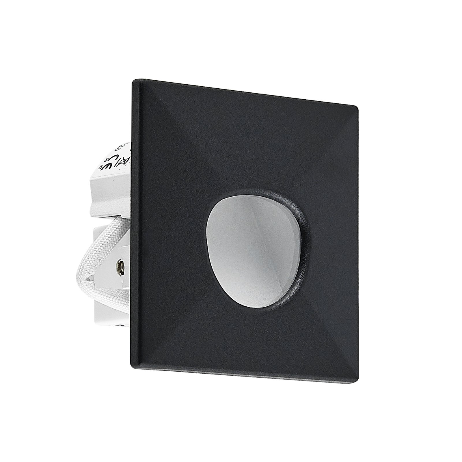 Molto Luce LED innbyggingslampe Wall 68R Sina SQ, svart, CCT