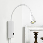 LED wall light Mento with flex arm, white