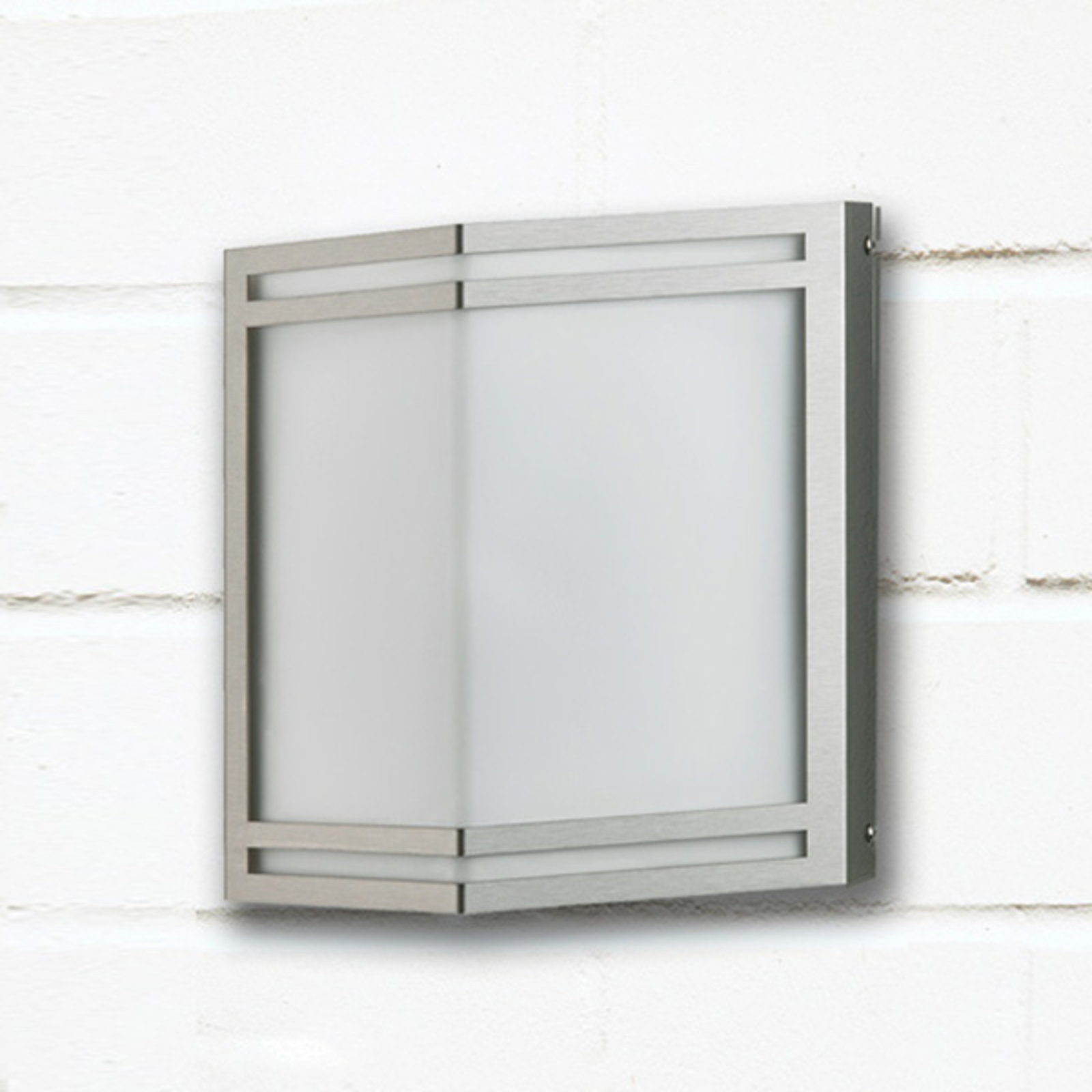 Albert Leuchten Stainless steel LED outdoor wall light Dobrin, stainless steel, glass, 10 W, energy efficiency: A+, W: 25.5 cm, H: 25.5 cm
